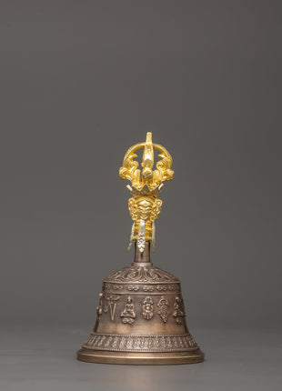 Tibetan Bronze Vajra & Bell Set |  Sacred Ritual Tools for Spiritual Awakening