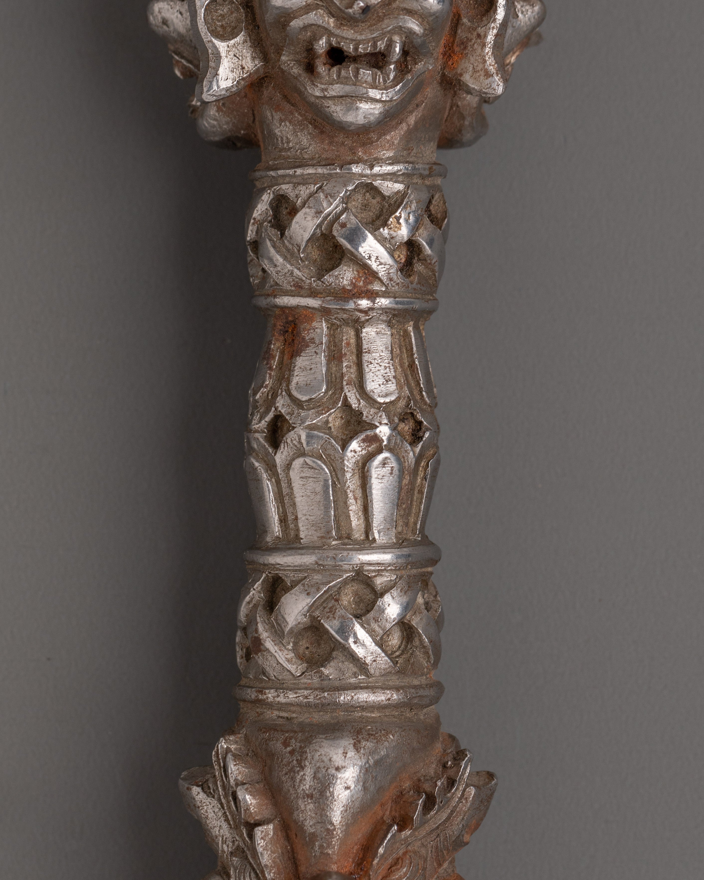 Three-Faced Iron Phurba Dagger | Vajrakilaya Tantric Ritual Tool for Protection