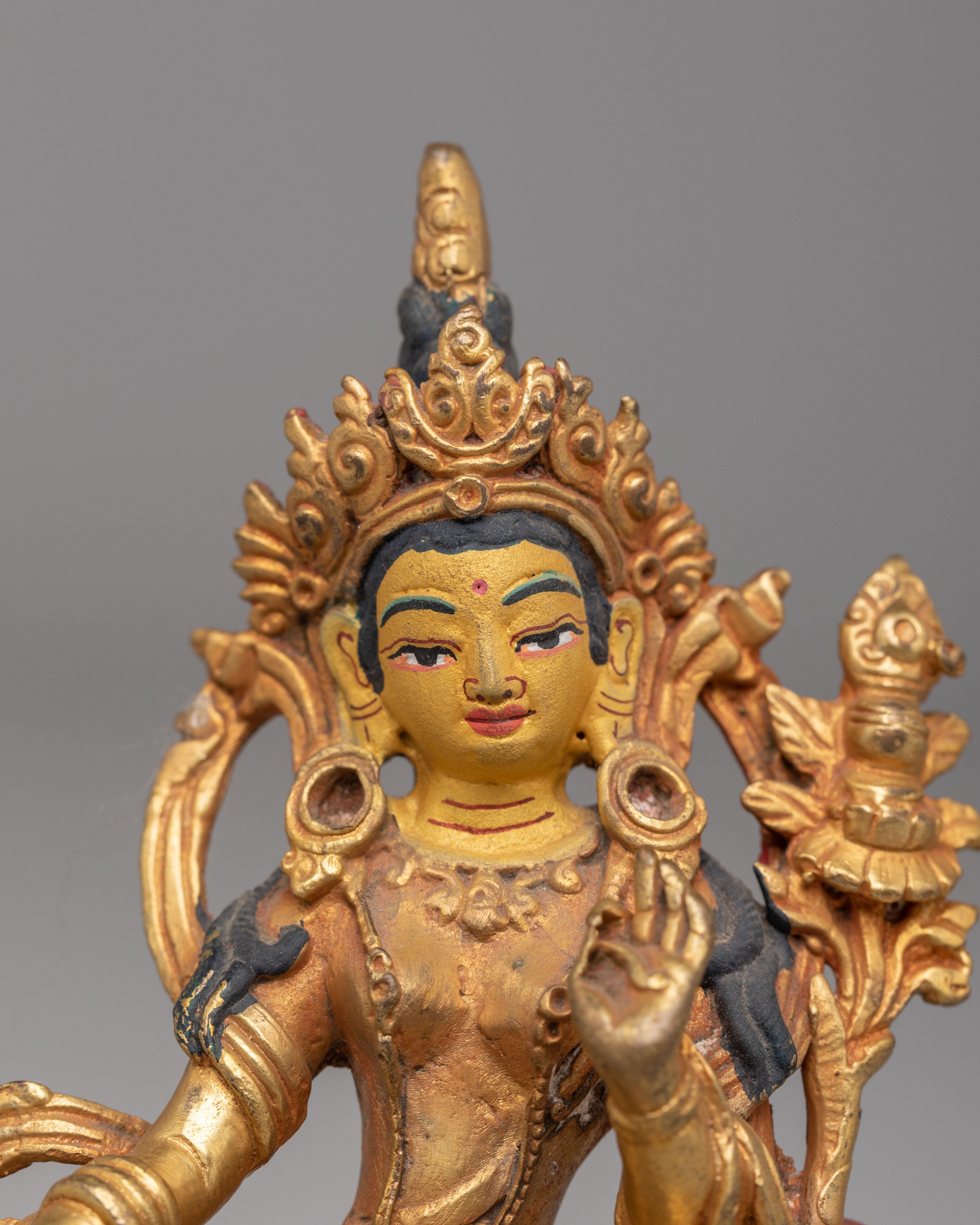 Scared Green Tara Deity Statue | Buddhist Bodhisattva of Swift Compassion