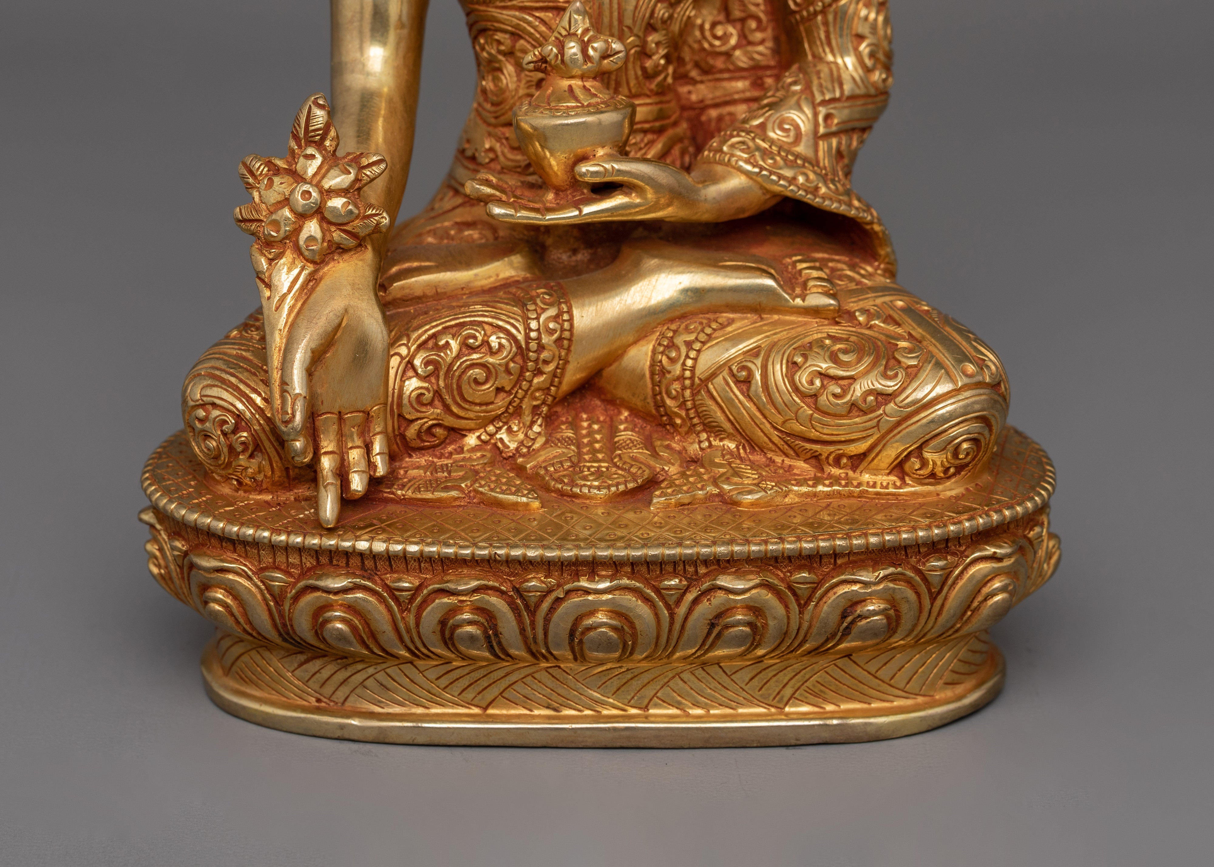 Nepalese Handmade Sculpture of Medicine Buddha | Buddha of Healing, and Compassion