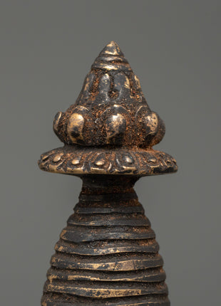 Antique Copper Stupa | Symbol of Enlightenment