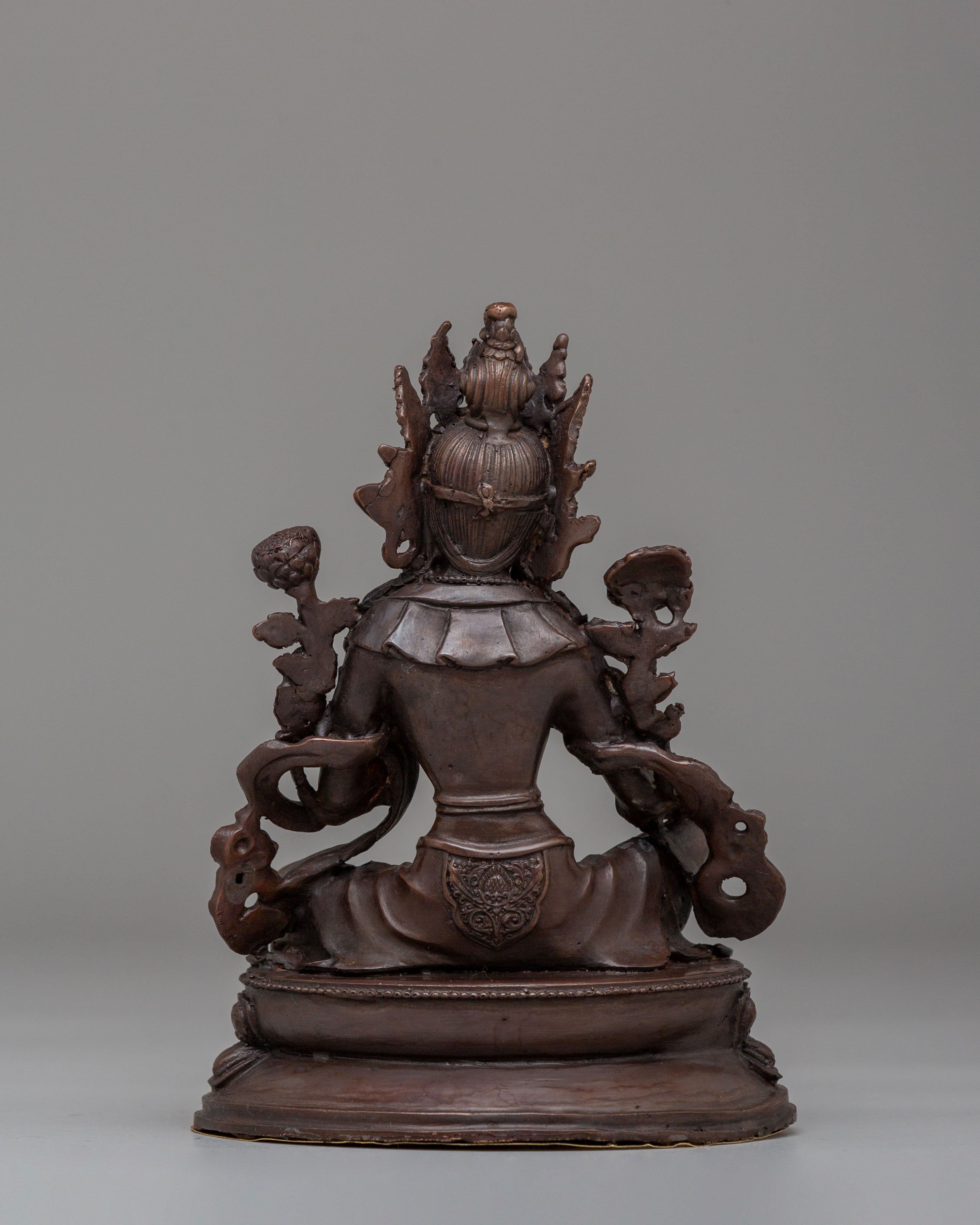 Handmade Green Tara Altar Statue | Spiritual Decor for Meditation &amp; Rituals