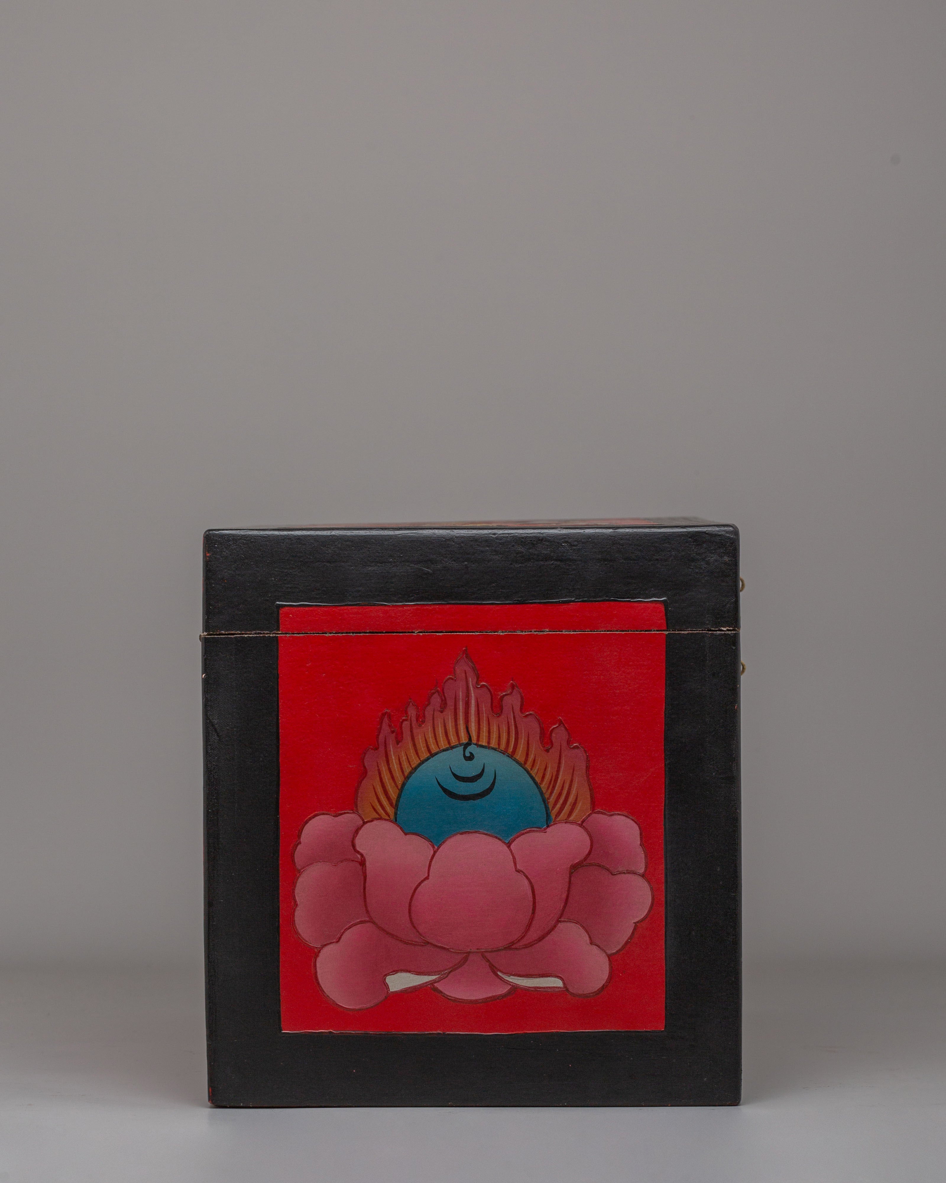 Handmade Treasure Wooden Box | Handcrafted Storage Chest with Painted Artwork