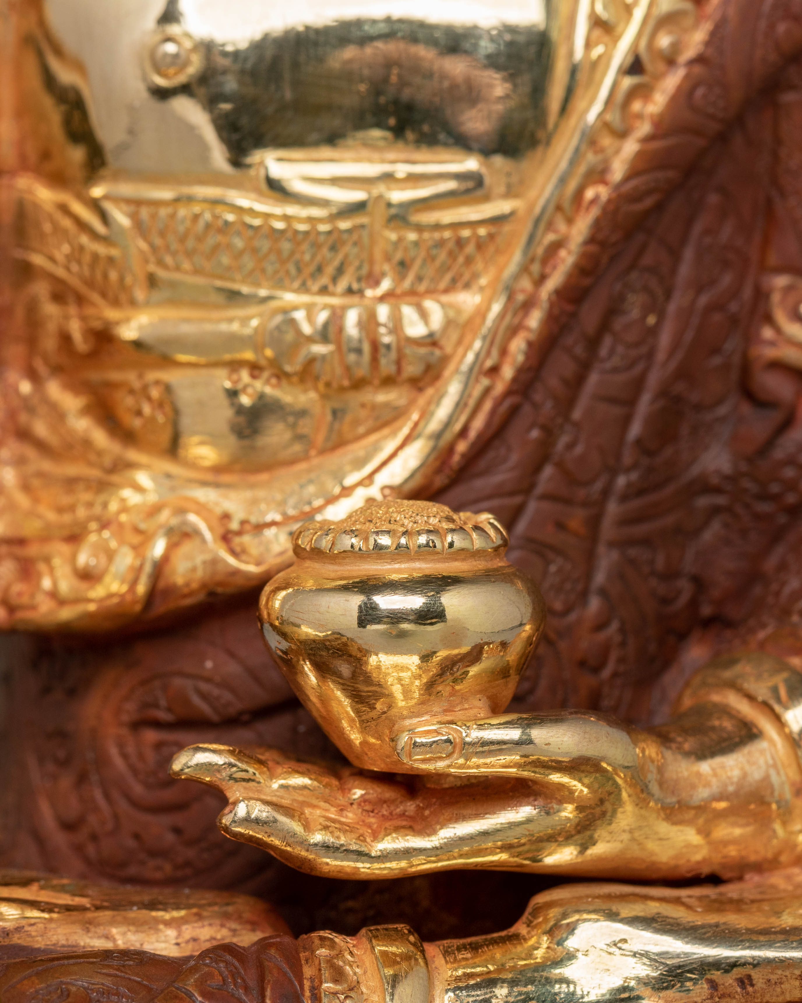 Handcrafted Golden Shakyamuni Buddha Statue | Spiritual Sculpture