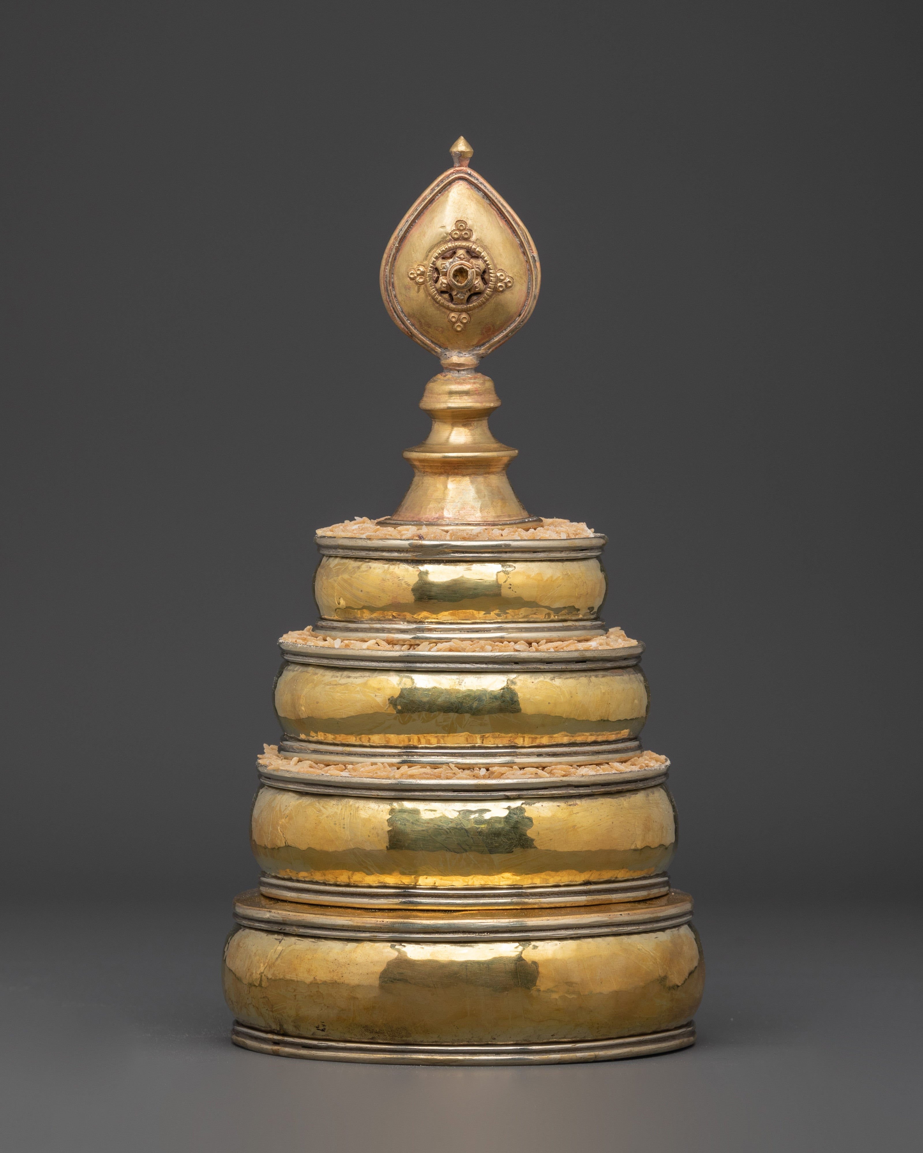Handcrafted Brass Mandala Offering Set | Buddhist Ritual Decor