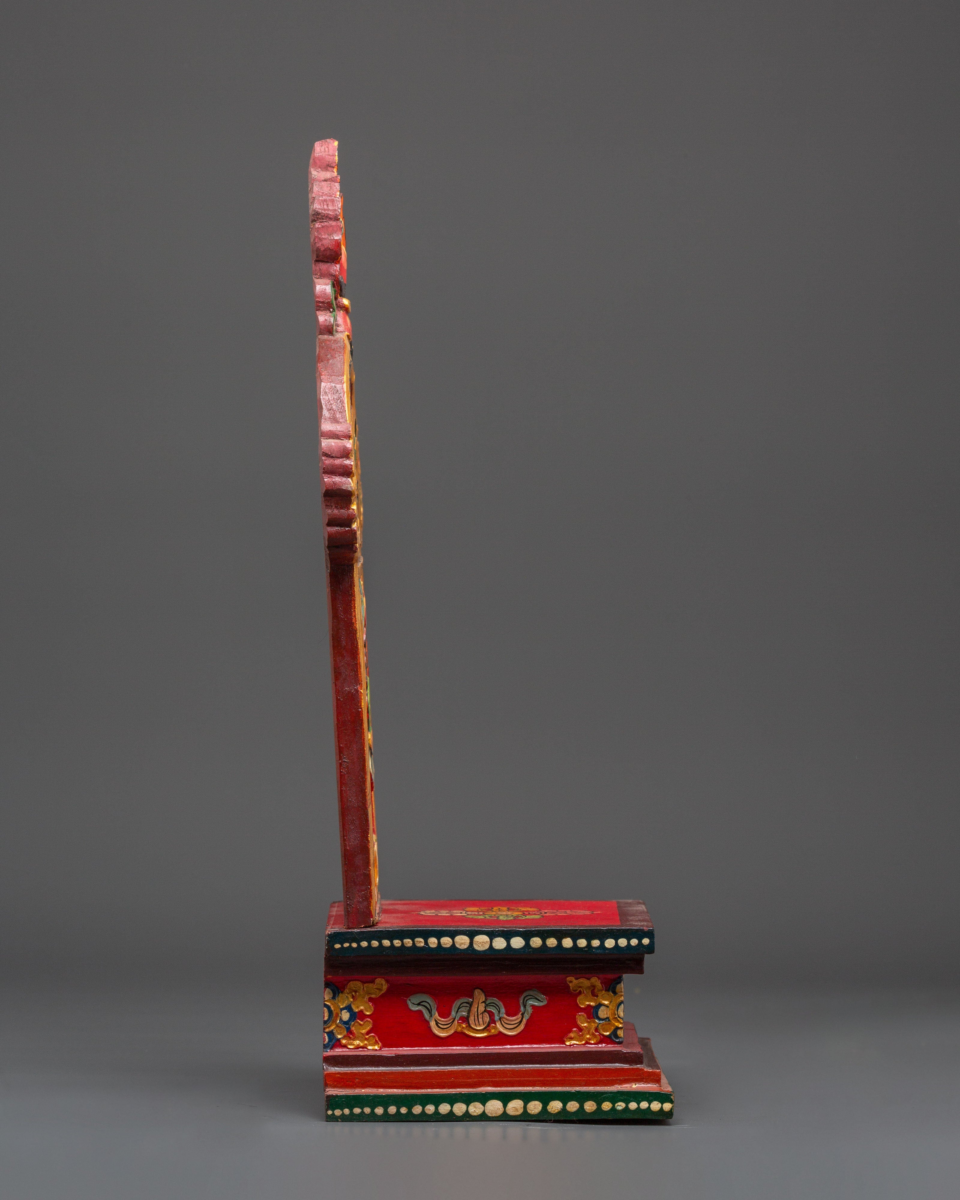 Handcrafted Wooden Throne for Statue | Tibetan Buddhist Altar Seat