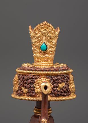 Gold-Plated Bhumba Ritual Set with Turquoise | Spiritual Decor