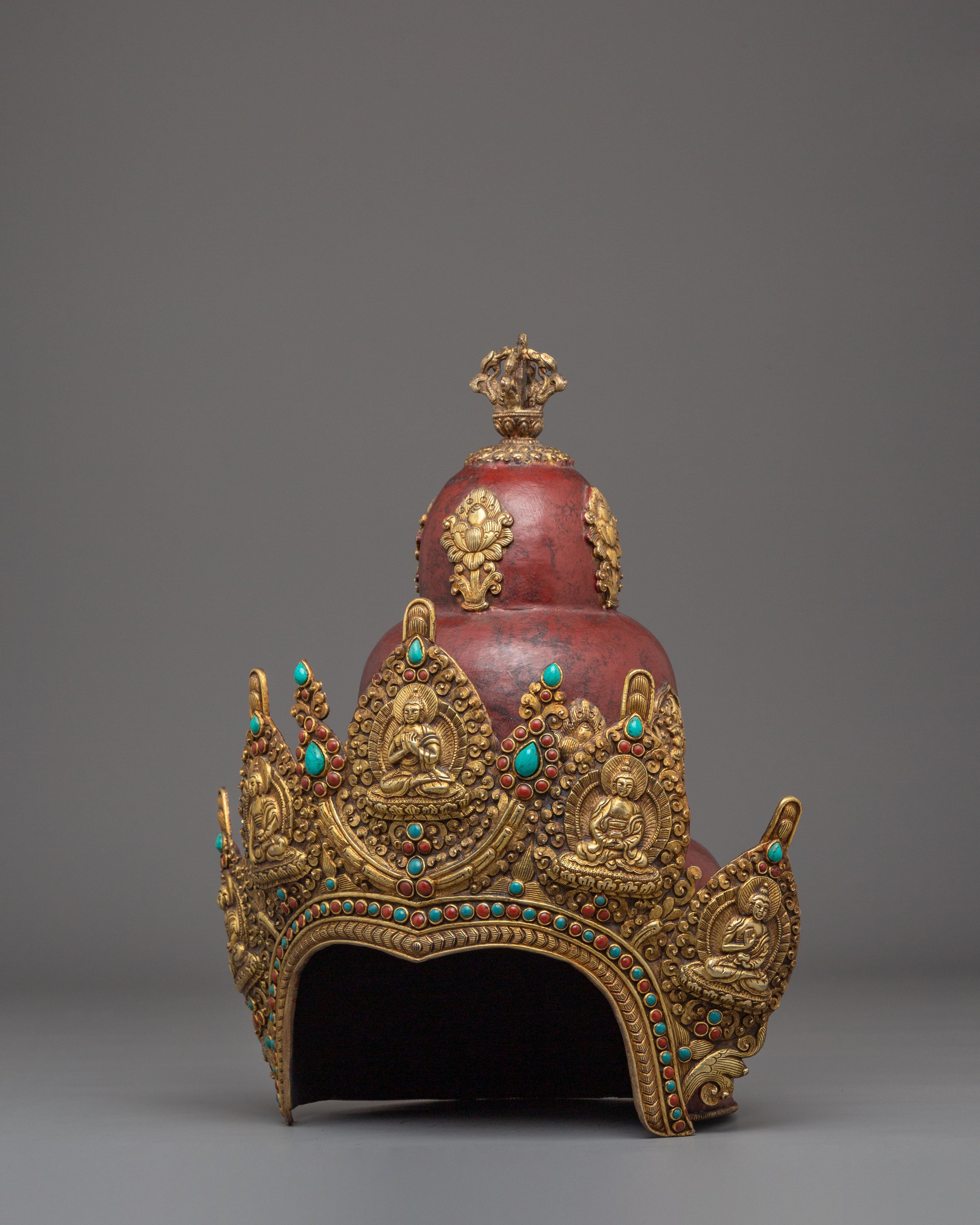 Handcrafted Crown | Gold Plated Ritual Crown for Altar Decor