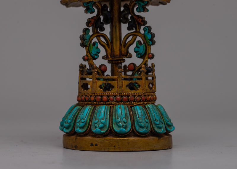 Eight Auspicious Symbols Statue | Detailed Sculpture for Prosperity, Harmony, and Spiritual Practice