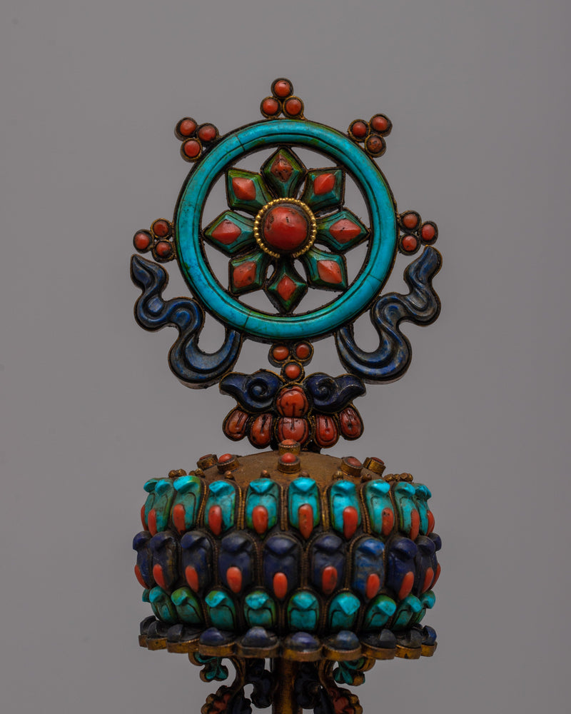 Eight Auspicious Symbols Statue | Detailed Sculpture for Prosperity, Harmony, and Spiritual Practice