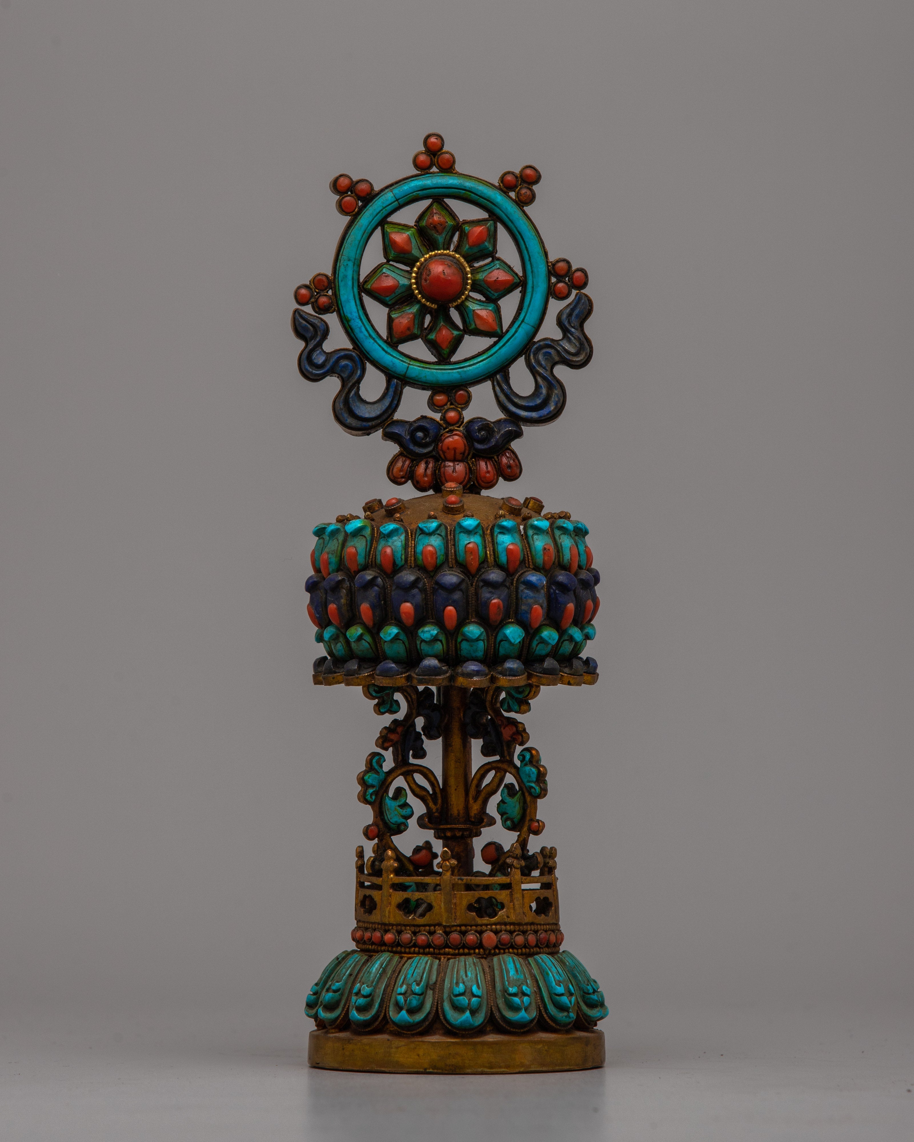 Eight Auspicious Symbols Statue | Detailed Sculpture for Prosperity, Harmony, and Spiritual Practice