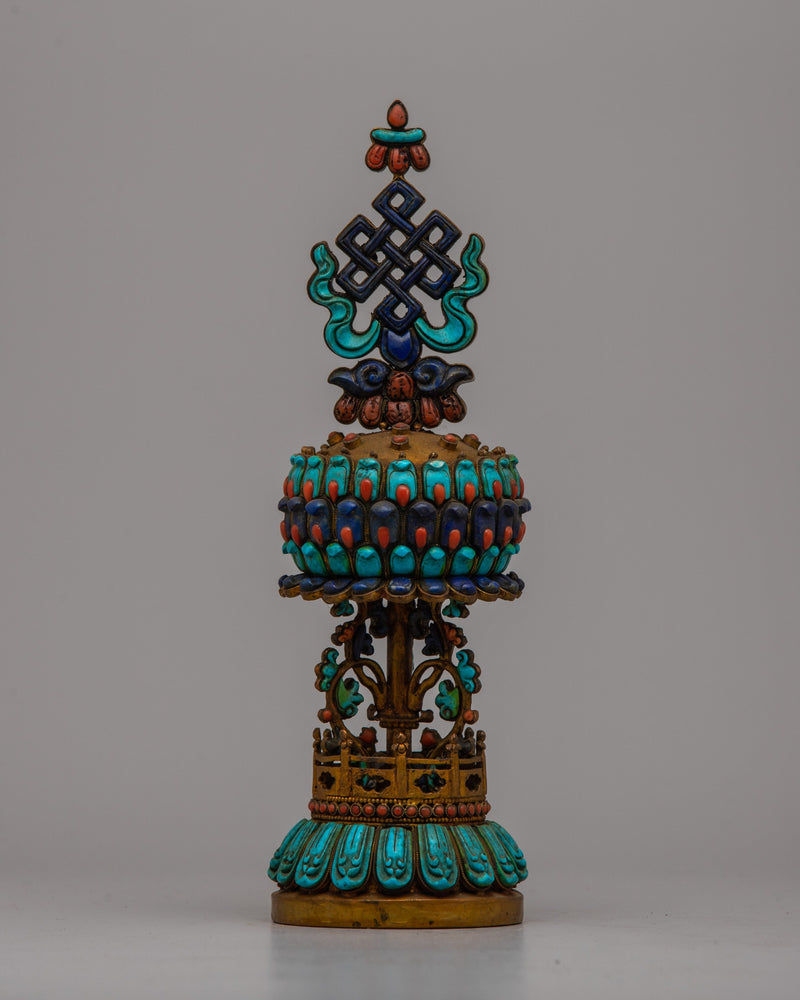 Eight Auspicious Symbols Statue | Detailed Sculpture for Prosperity, Harmony, and Spiritual Practice