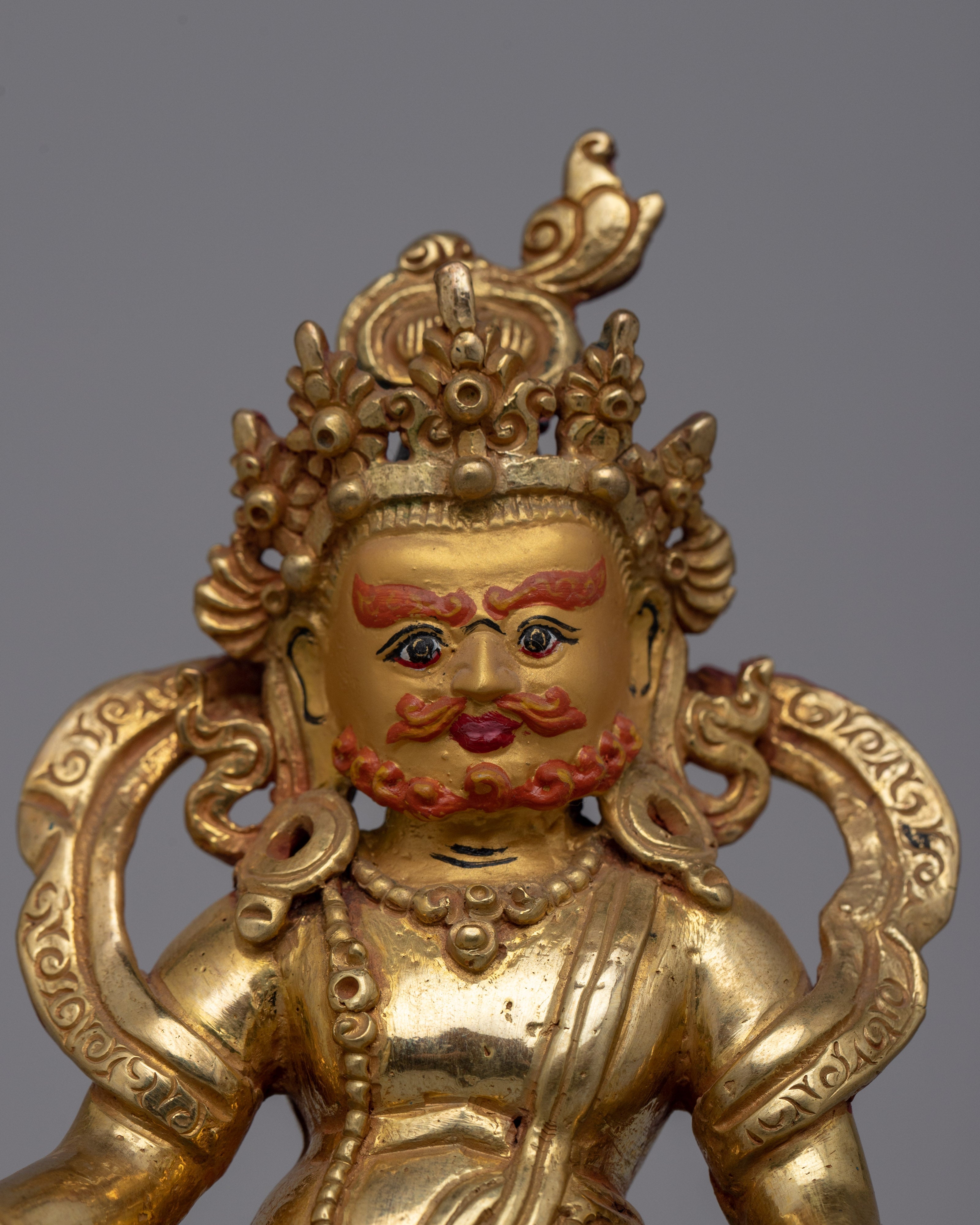 Copper Dzambhala Statue | Exquisite Detailed Sculpture of the Wealth Deity for Spiritual Prosperity
