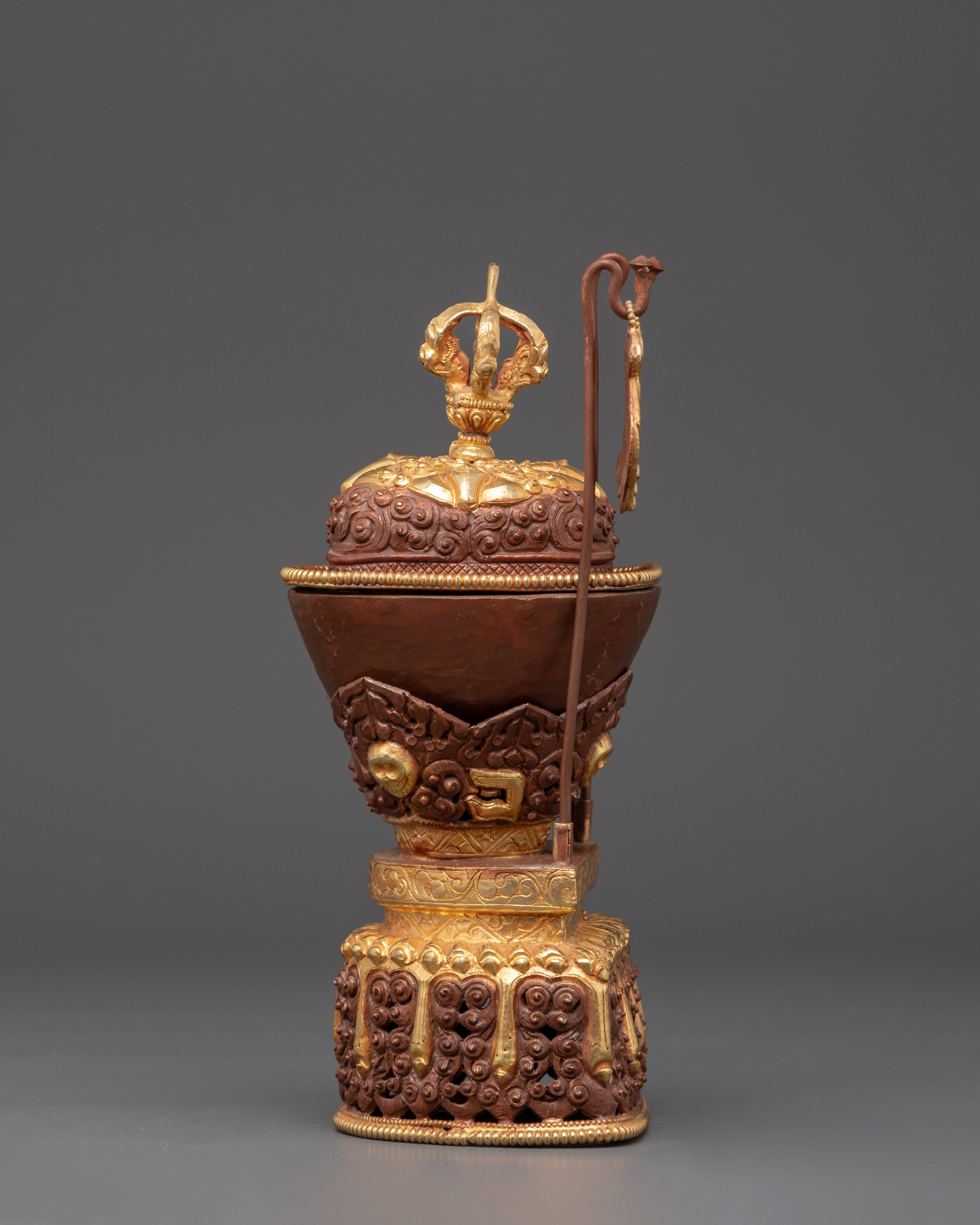 Handcrafted Tibetan Kapala Skull Cup | Buddhist Ritual Offering Vessel