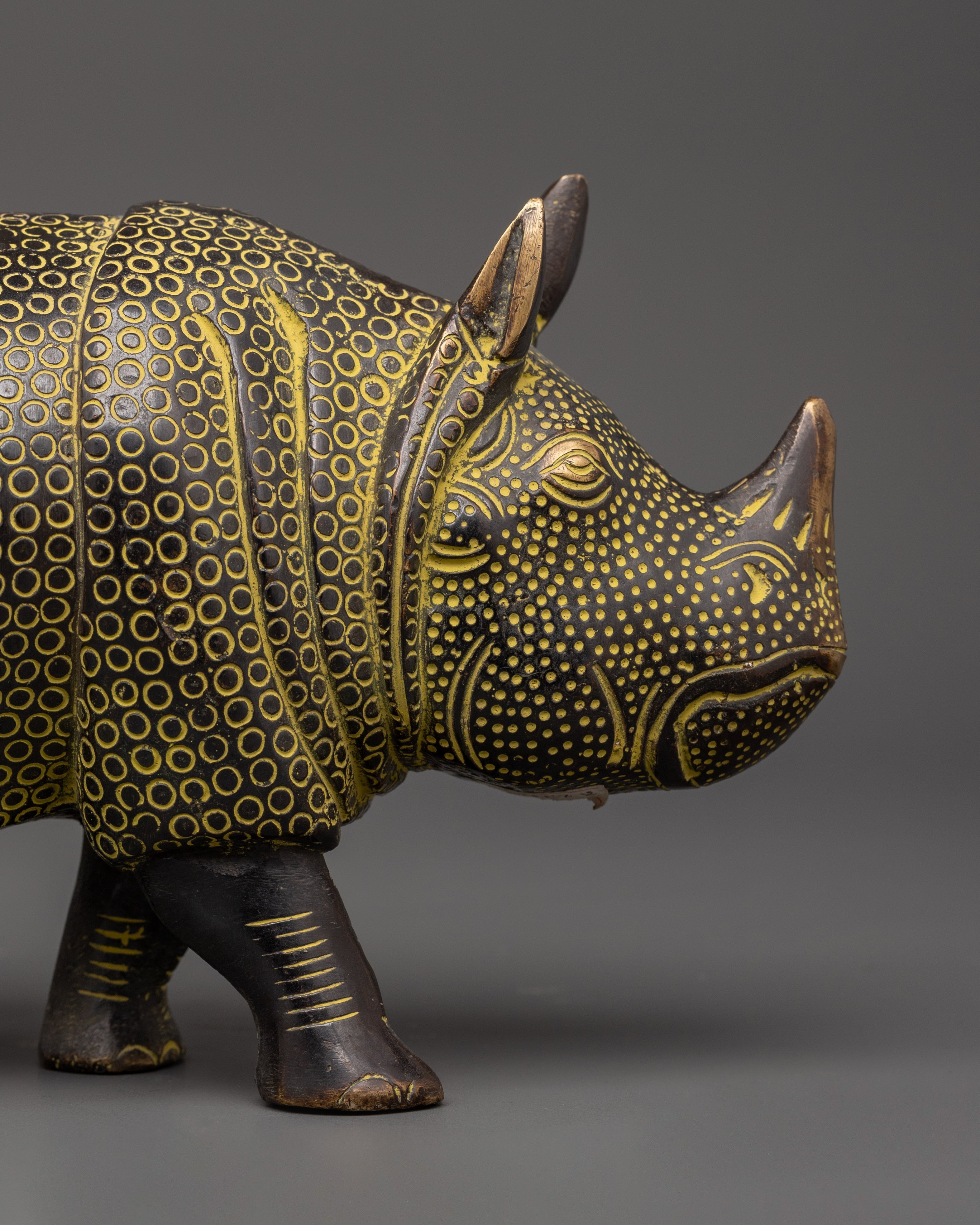 Handcrafted Brass Rhino Statue | Ideal for Wildlife Lovers