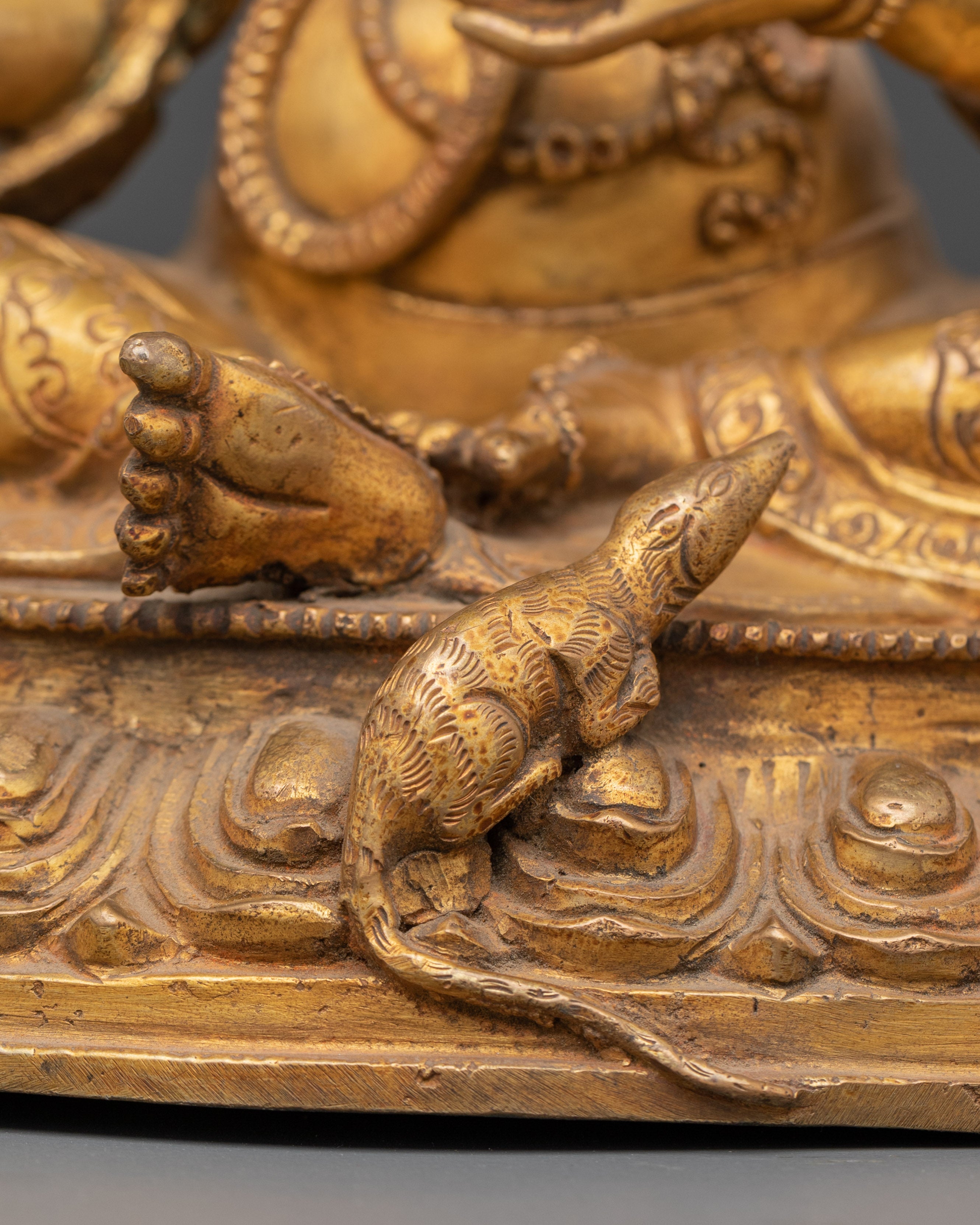 Handmade Vinayaka Ganesha Sculpture | Copper and Gold Plated Hindu Statue