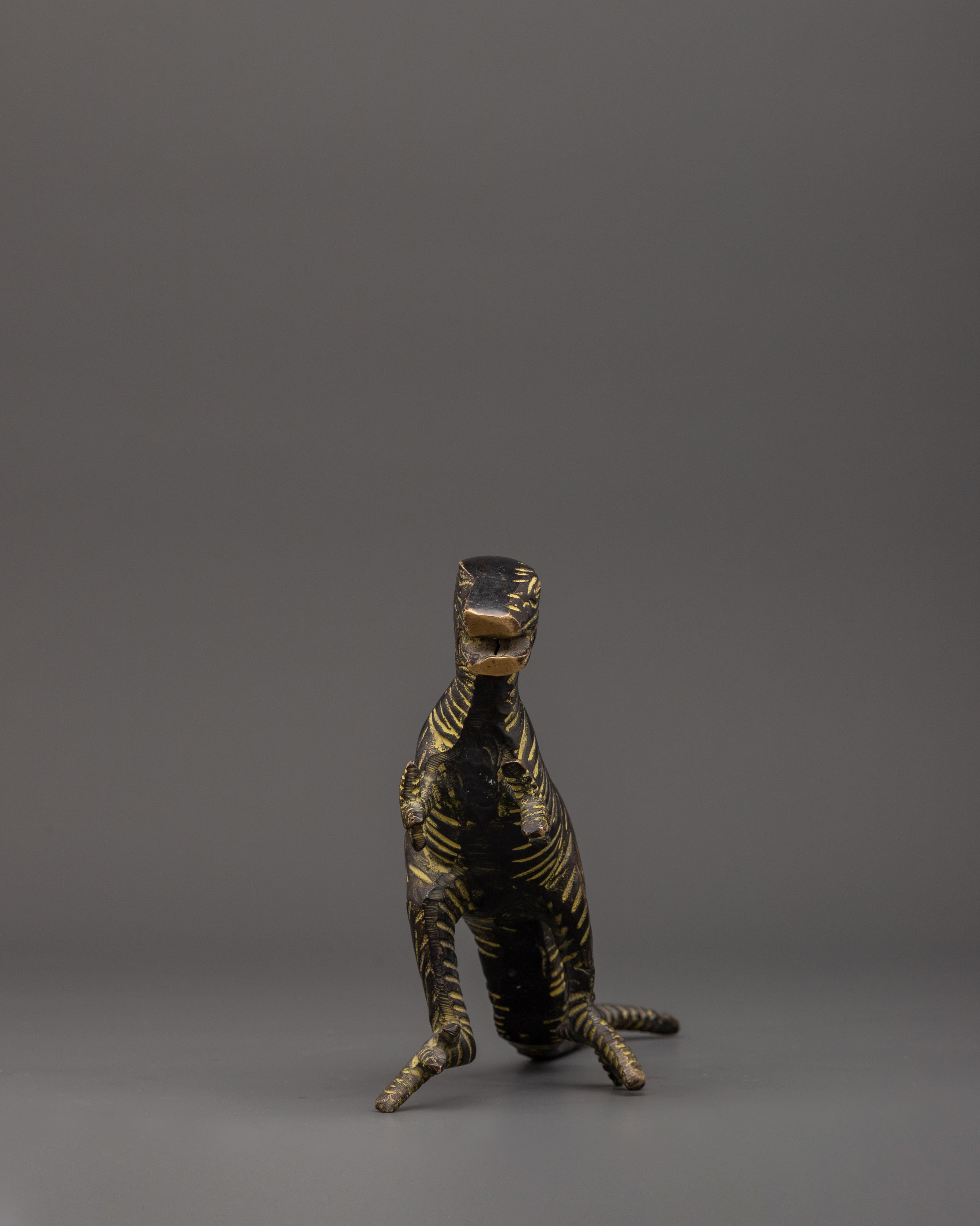 Brass Dinosaur Sculpture for Home Decor | Unique Statue for Kids Room or Office Desk
