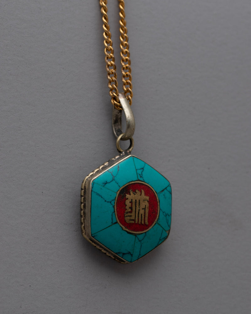 Turquoise White Metal Locket | Ideal for Special Occasions and Everyday Wear