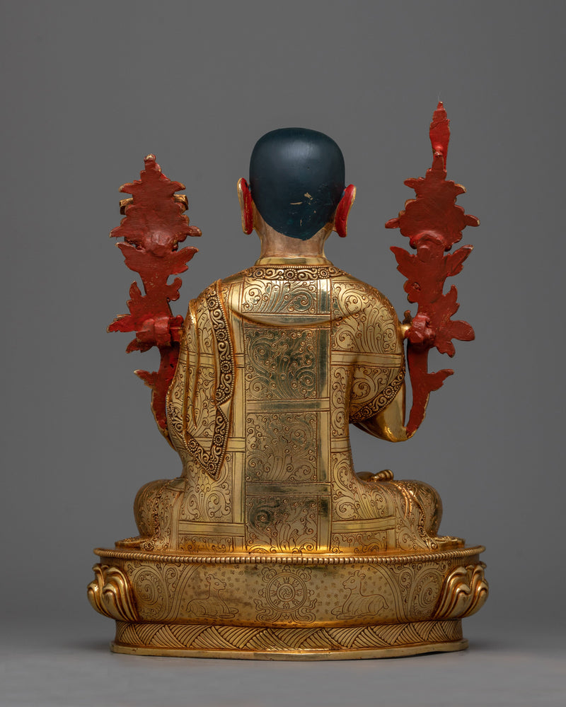 Majestic 24K Gold-Gilded Tsongkhapa Sculpture | Handcrafted in Nepal