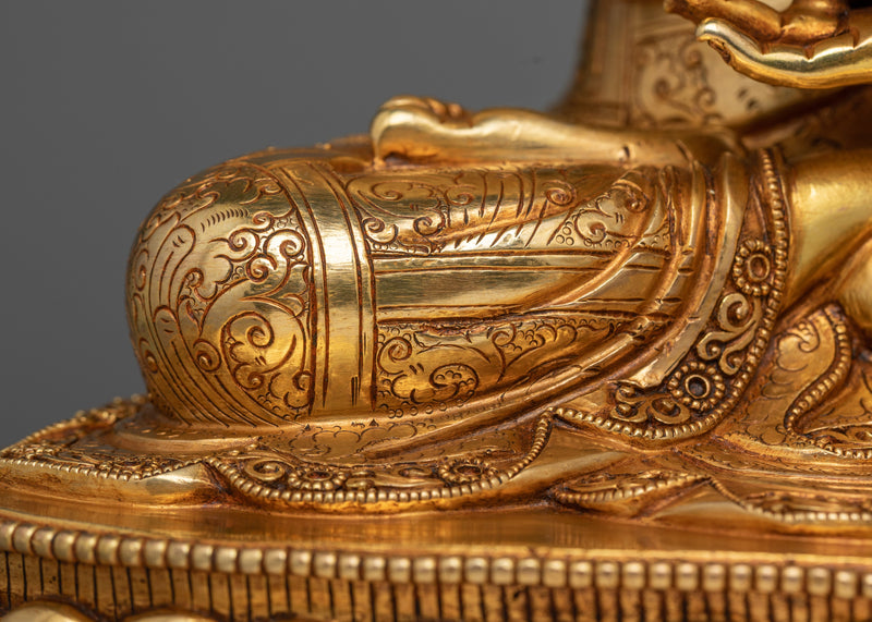 Majestic 24K Gold-Gilded Tsongkhapa Sculpture | Handcrafted in Nepal