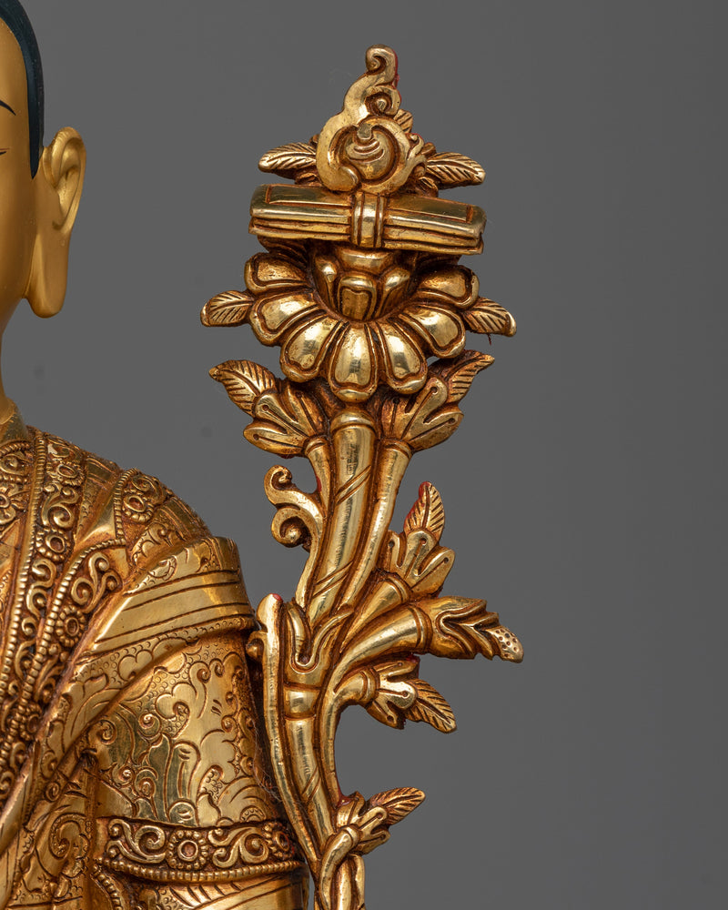 Majestic 24K Gold-Gilded Tsongkhapa Sculpture | Handcrafted in Nepal