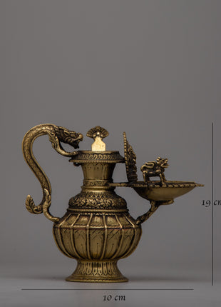 Ganesh Brass Sukunda | Artisan Crafted Hindu Elephant Deity Lamp