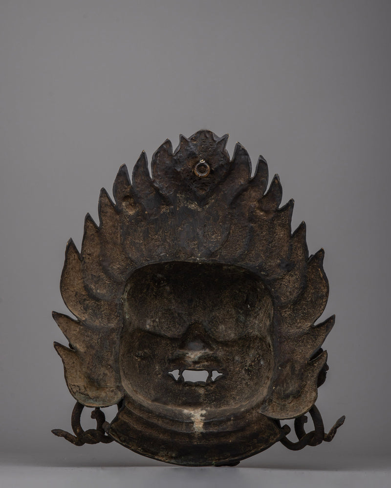 Brass Mask of Bhairava | Sacred Deity For Transformation Wall Decor