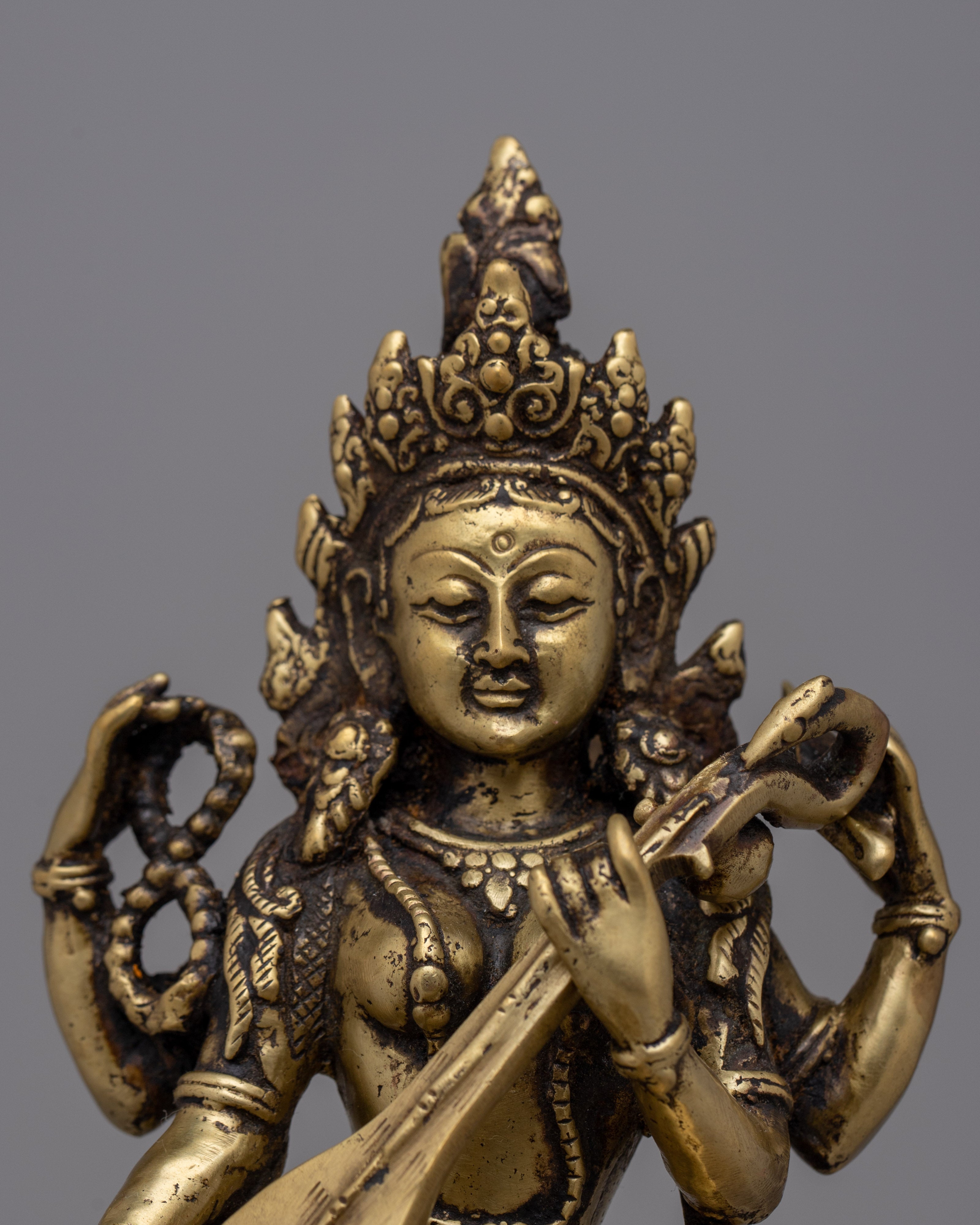Saraswati Oil Lamp | Handcrafted Hindu Goddess Oil Light