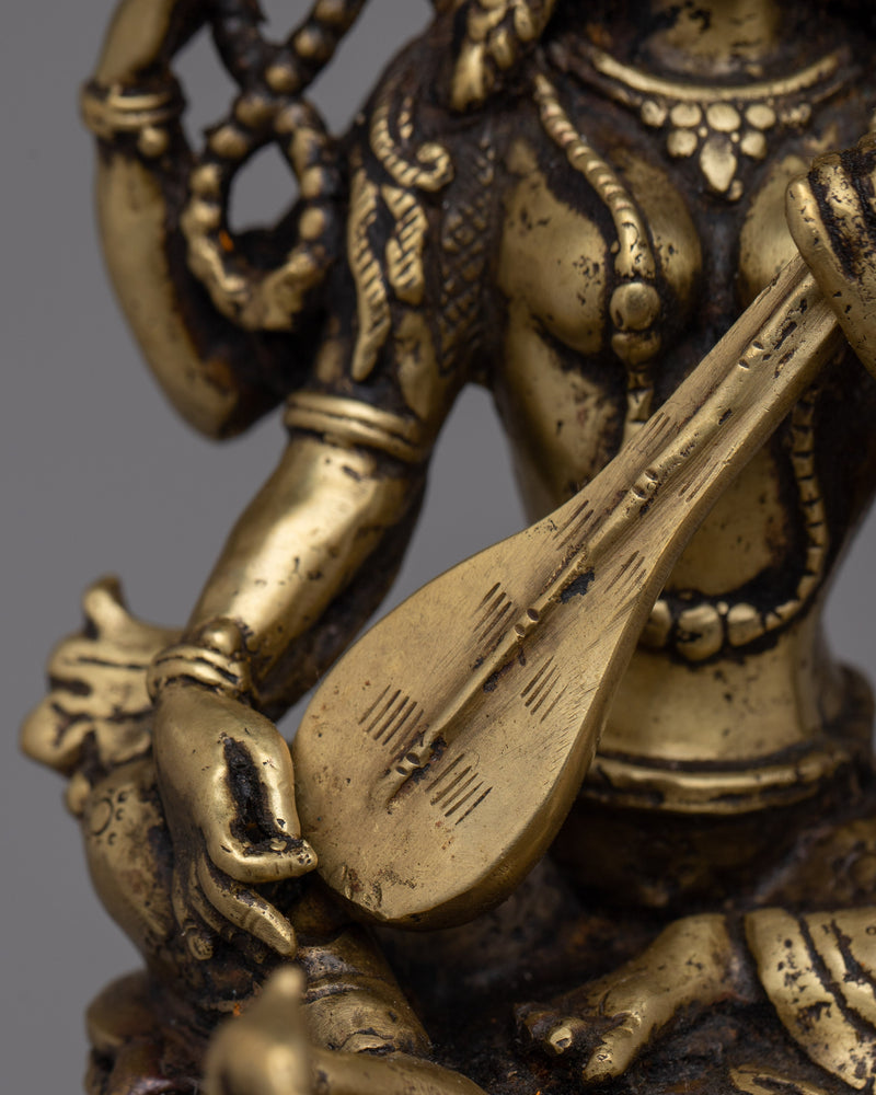 Saraswati Oil Lamp | Handcrafted Hindu Goddess Oil Light