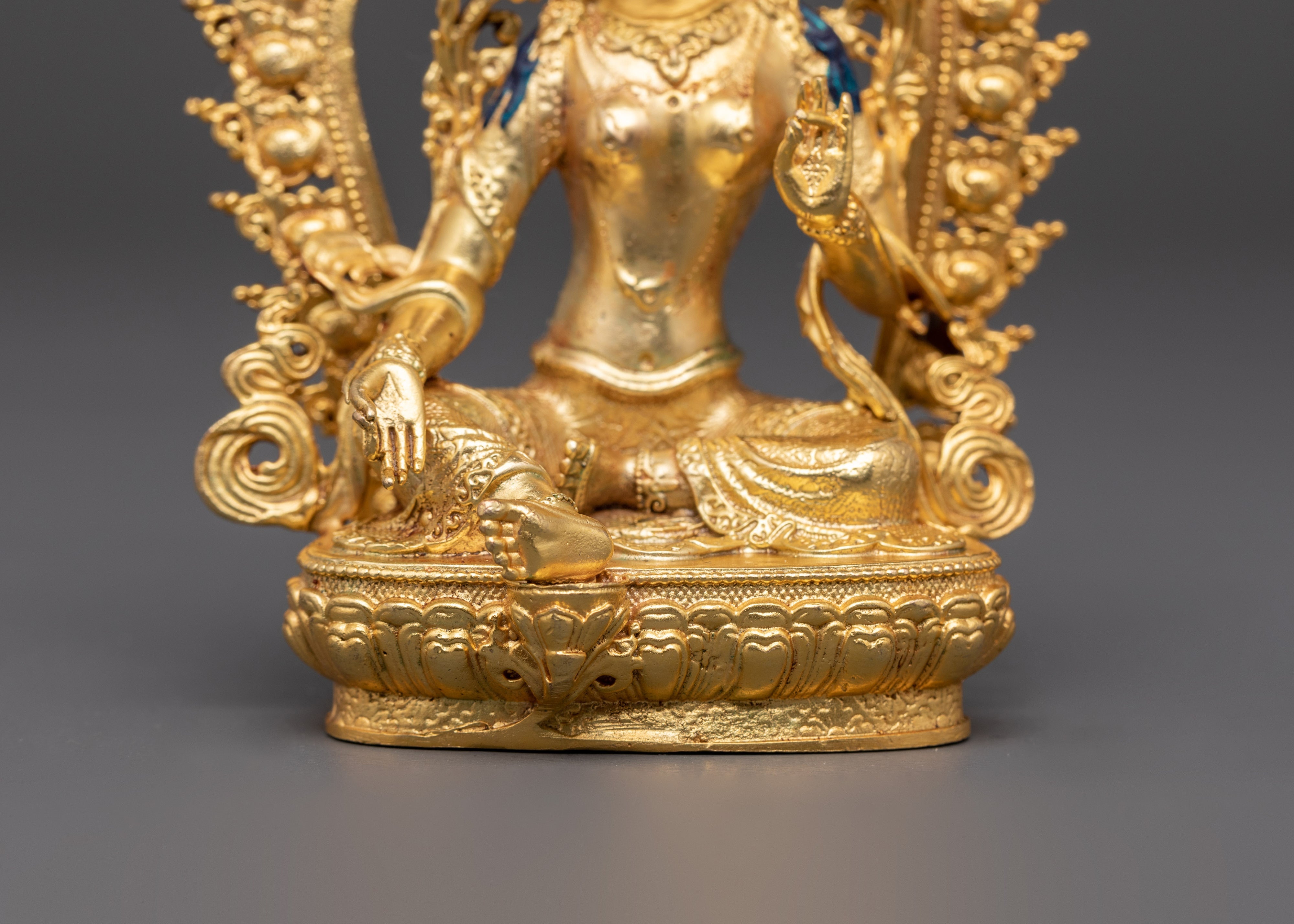 Handcrafted Sacred Shyama Tara Sculpture | Compassionate Green Tara Figure