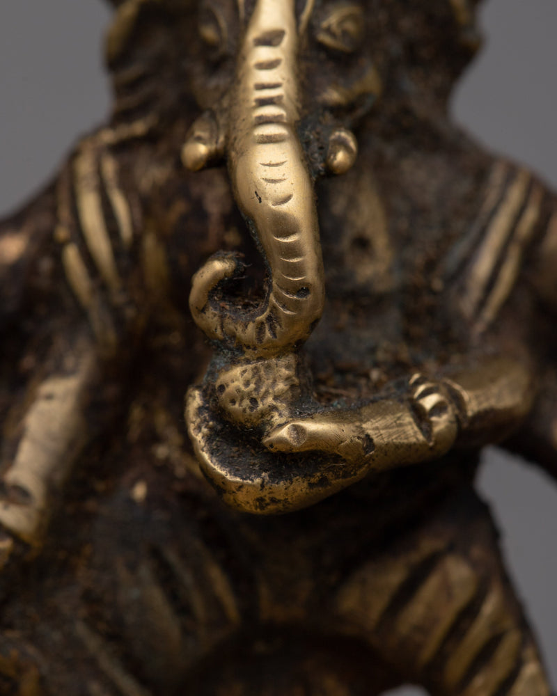 Brass Sukunda Ganesh | Ideal for Sacred Offerings and Decor