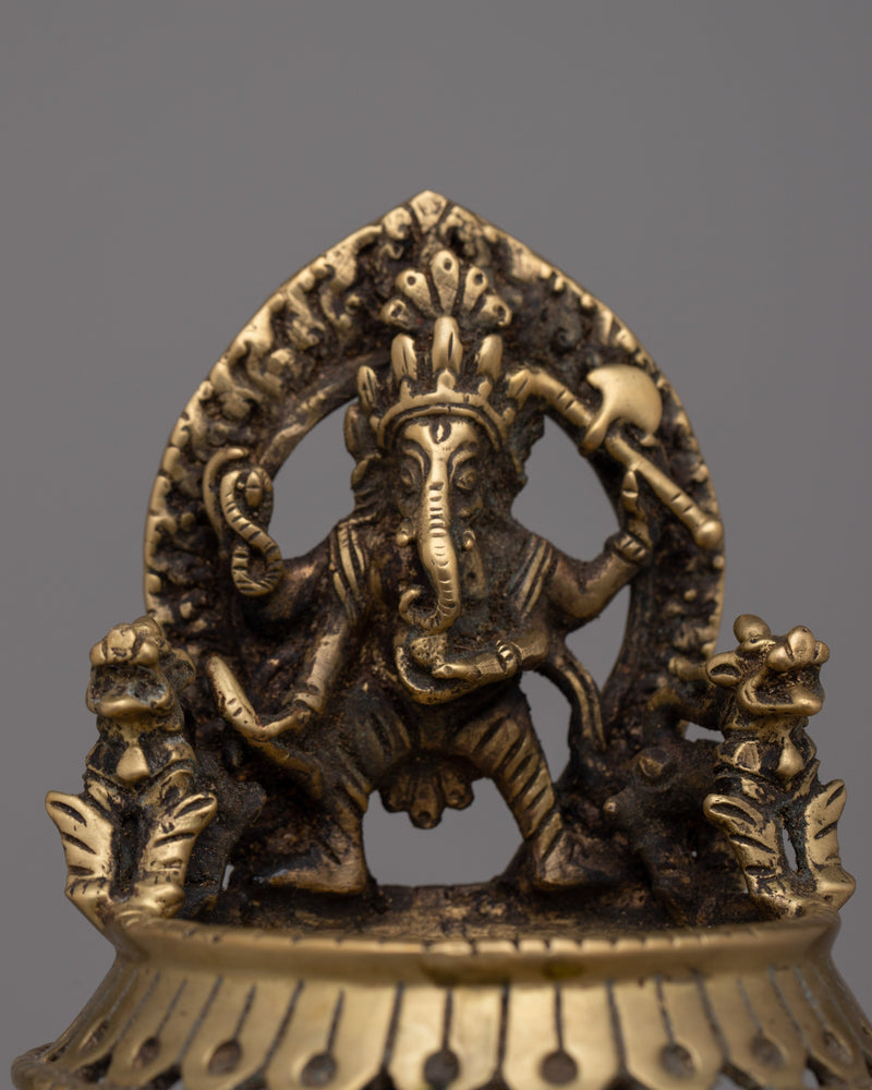 Brass Panas Of Ganesh and Kartikeya | Sacred Hindu Decor and Ritual Accessories