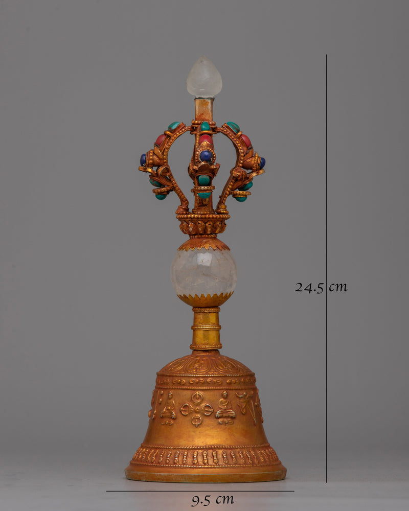 Vajra Handled Bell | Handmade Bell with Vajra Handles for Strength and Divine Protection