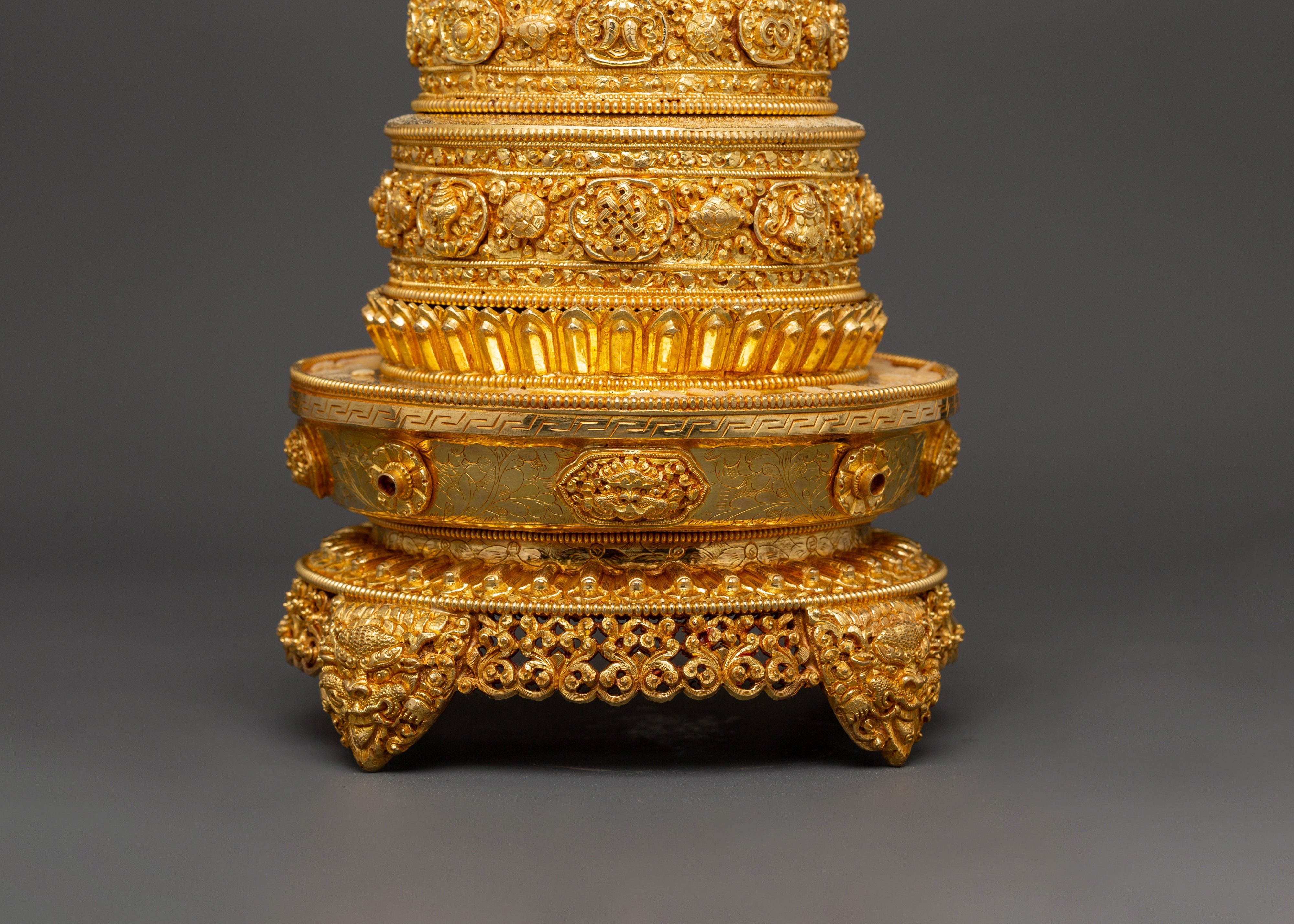 Sacred Mandala Copper Ritual Item | Gold-Plated Meditation Tool