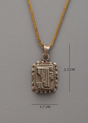 Om Mani Padma Hum Mantra Locket | Handcrafted Silver Locket for Spiritual Protection