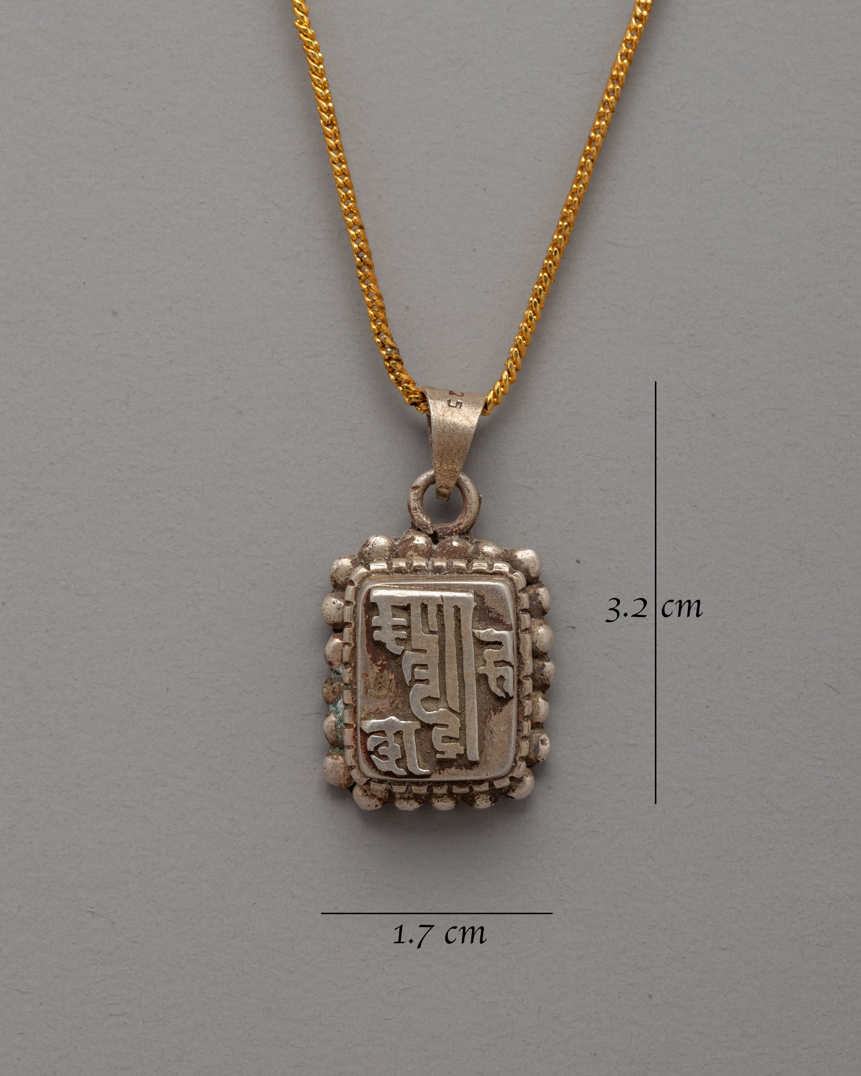 Om Mani Padma Hum Mantra Locket | Handcrafted Silver Locket for Spiritual Protection