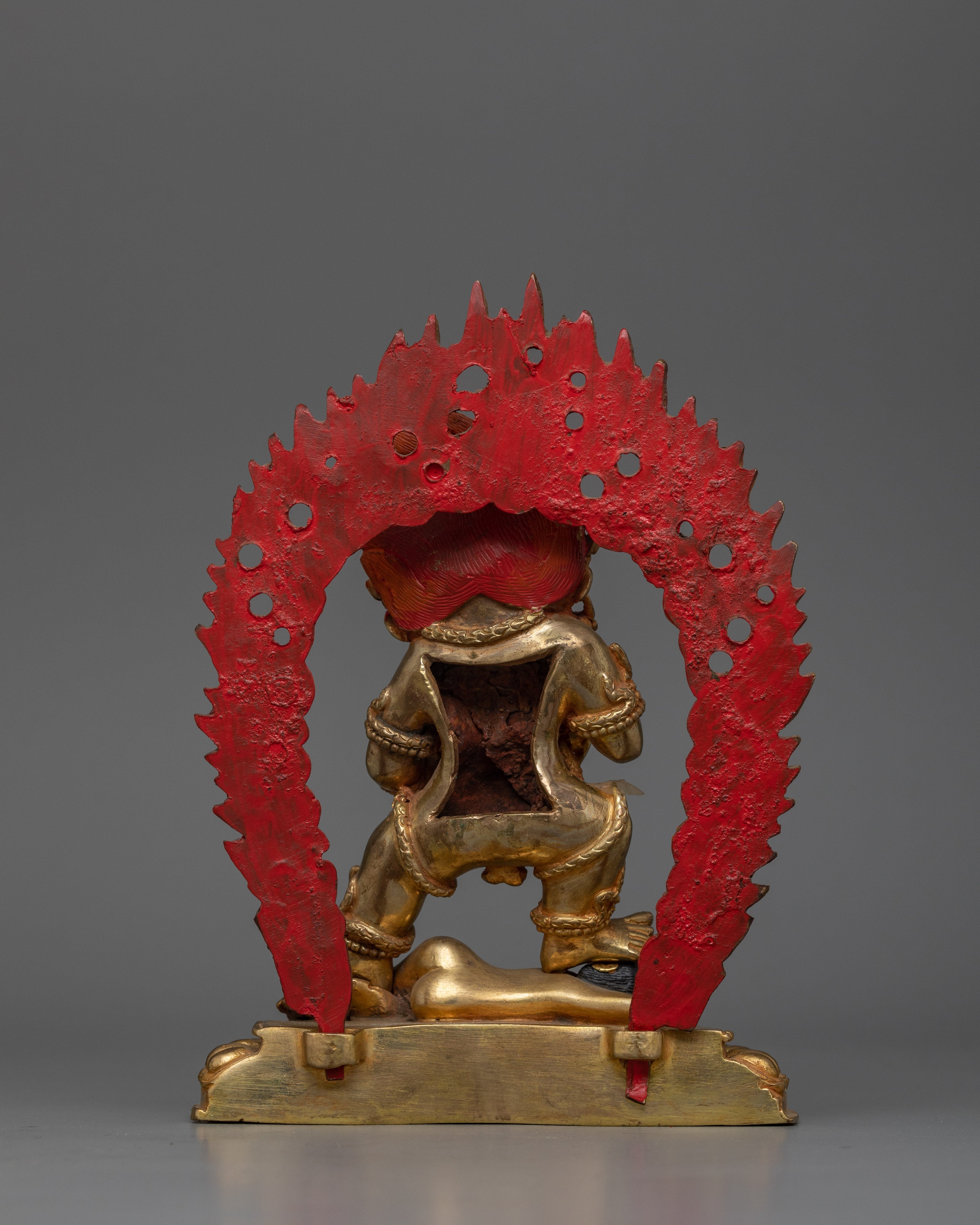 24K Gold Black Dzambhala Sculpture | Buddhist Protector of Wealth and Harmony