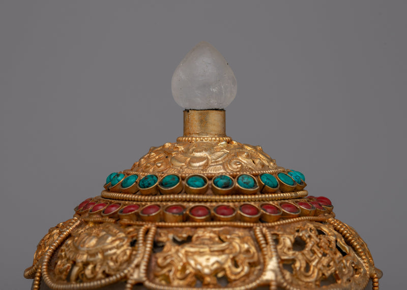 Crystal Rice Pot | Handcrafted Vessel for Traditional Buddhist Offering