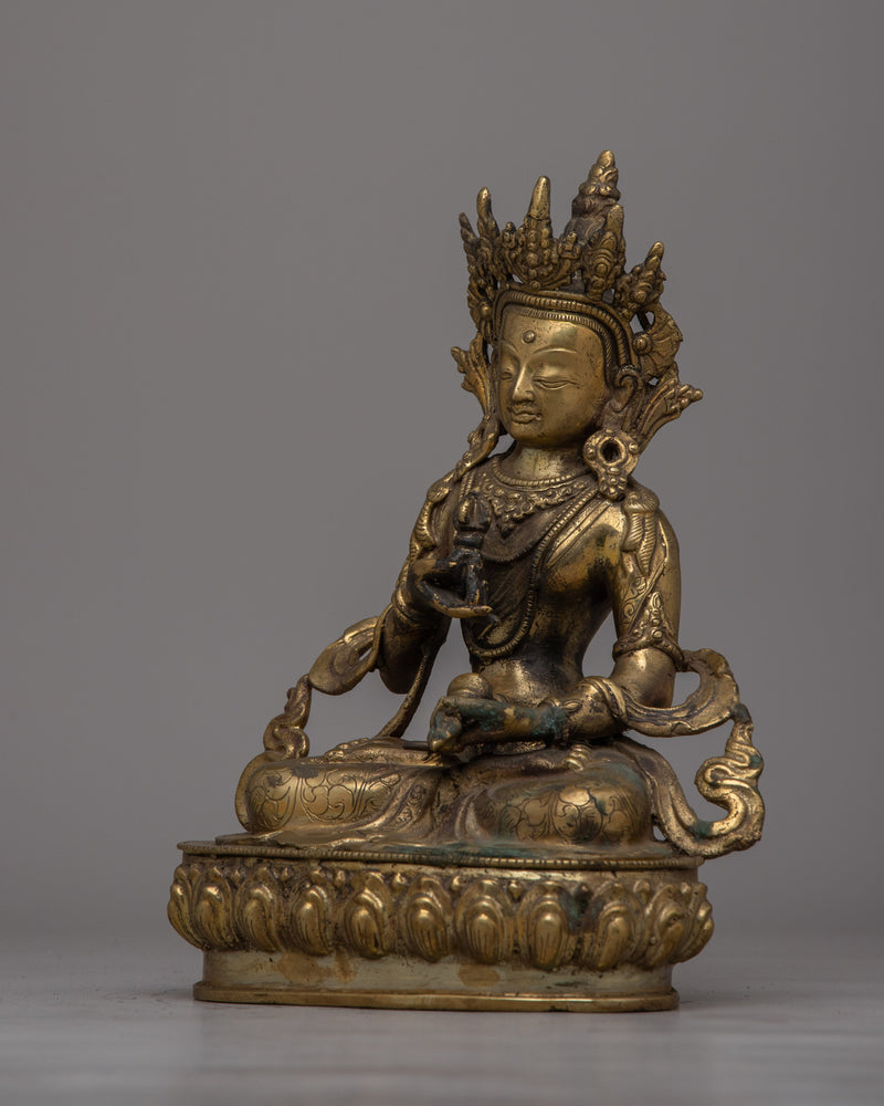 Brass Vajrasattva Sadhana Statue | Dorje Sempa Sculpture for Purification and Enlightenment