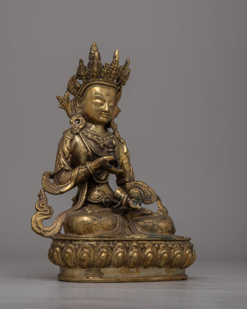 Brass Vajrasattva Sadhana Statue | Dorje Sempa Sculpture for Purification and Enlightenment