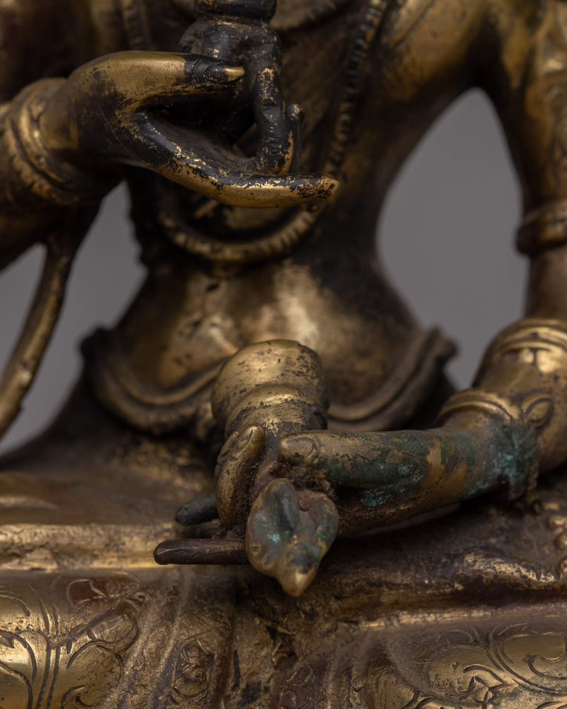 Brass Vajrasattva Sadhana Statue | Dorje Sempa Sculpture for Purification and Enlightenment