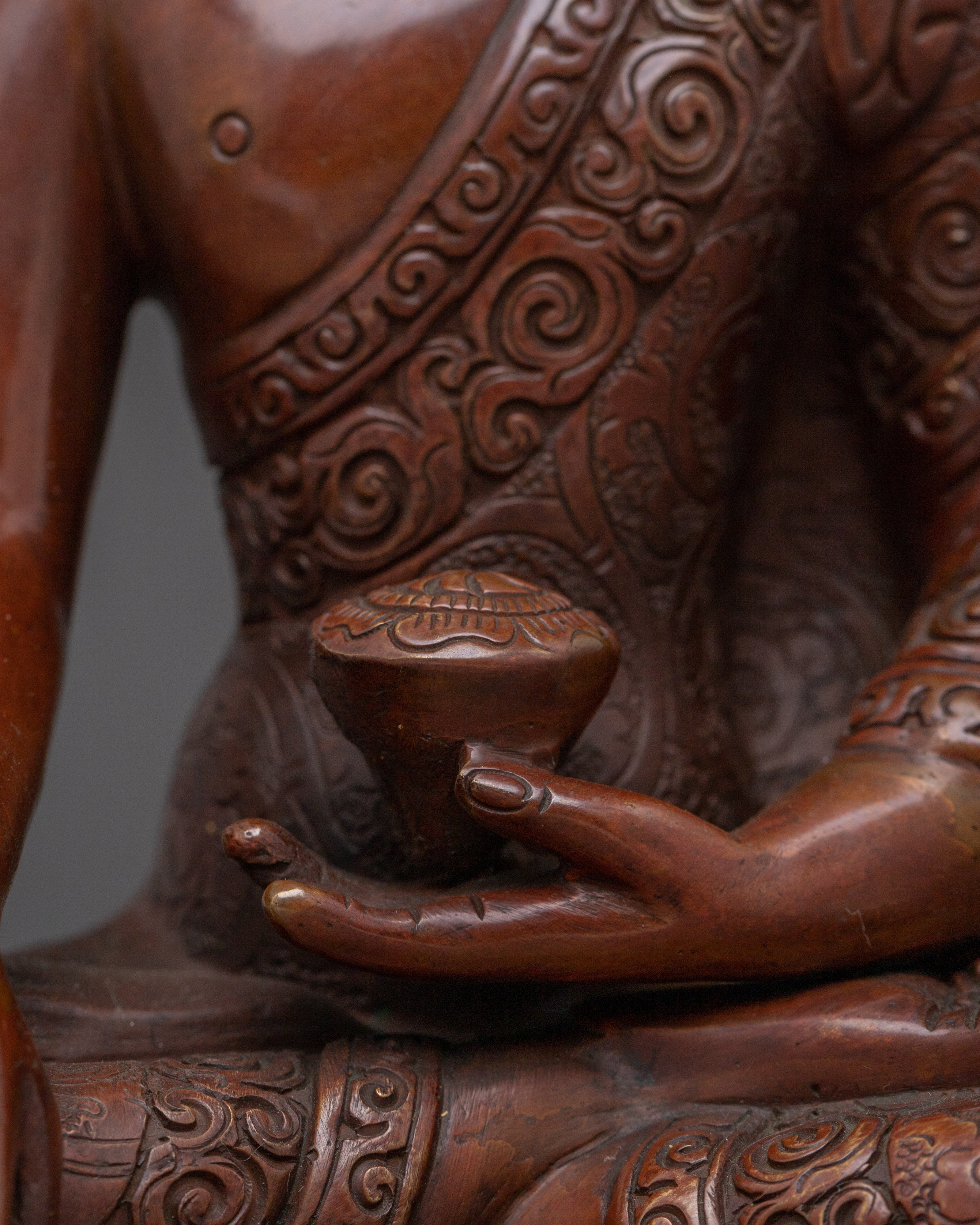 Handcrafted Oxidized Copper Shakyamuni Buddha Statue | Symbol of Peace
