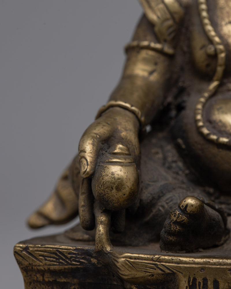 Vintage Dzambhala Prayer Statue | Tibetan Buddhist Symbol of Wealth and Spiritual Abundance