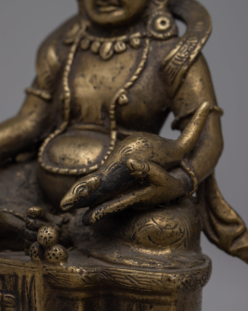 Vintage Dzambhala Prayer Statue | Tibetan Buddhist Symbol of Wealth and Spiritual Abundance