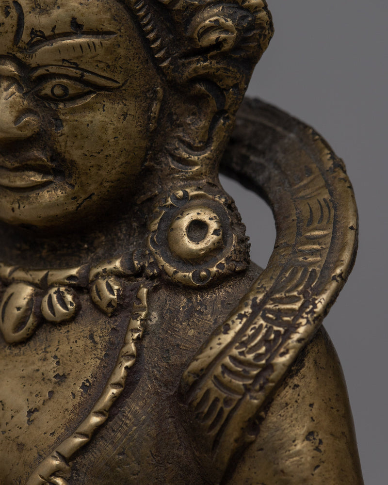 Vintage Dzambhala Prayer Statue | Tibetan Buddhist Symbol of Wealth and Spiritual Abundance