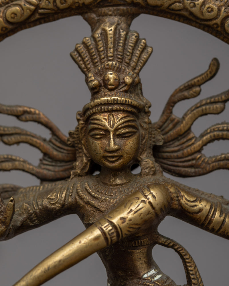 Vintage Shiva Nataraja Statue | Religious Figure Depicting the Cosmic Dancer and Ritual Art