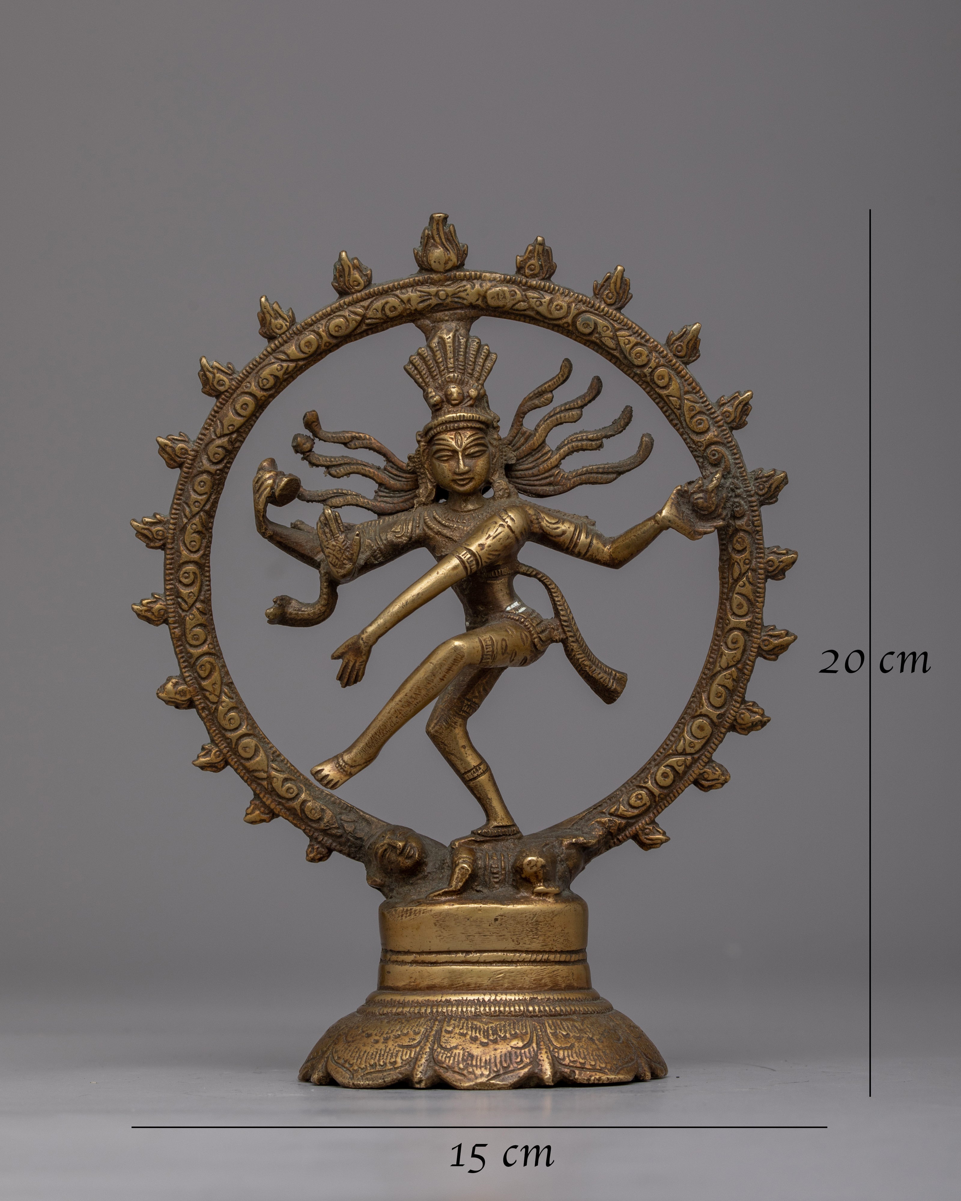 Vintage Shiva Nataraja Statue | Religious Figure Depicting the Cosmic Dancer and Ritual Art