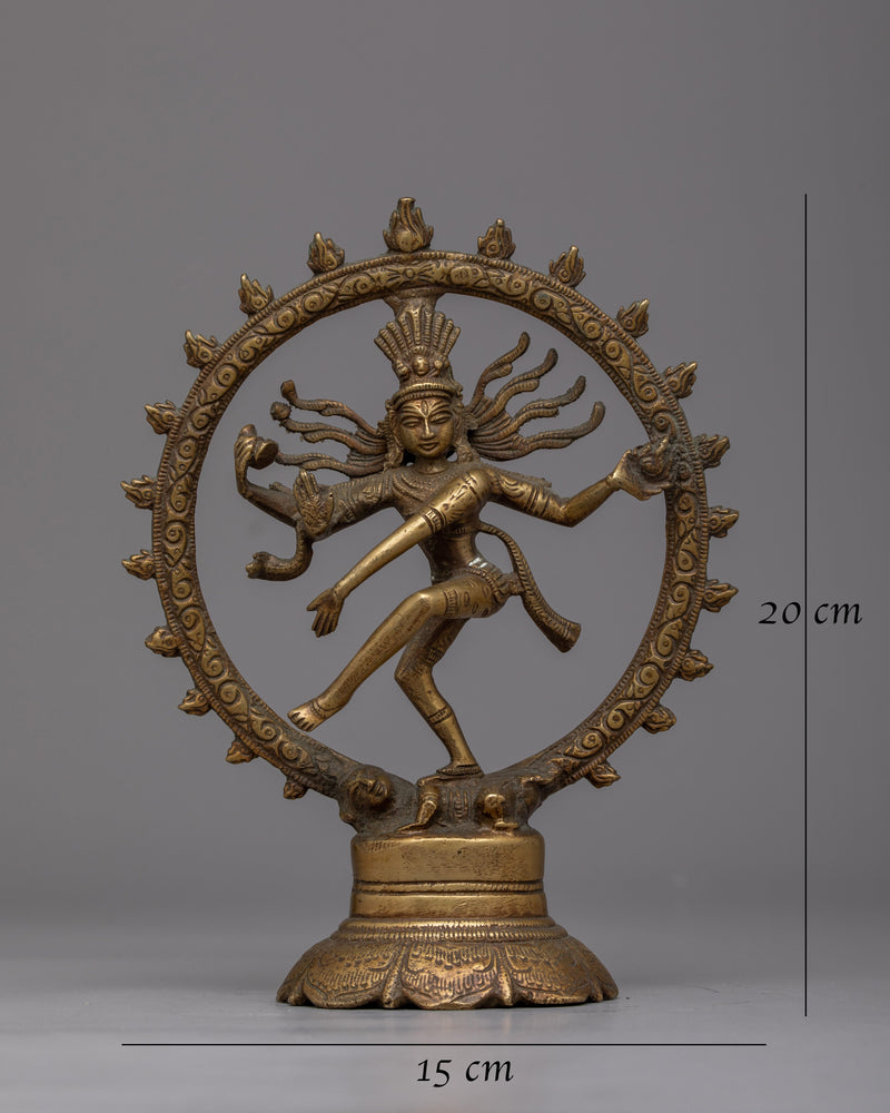 Vintage Shiva Nataraja Statue | Religious Figure Depicting the Cosmic Dancer and Ritual Art