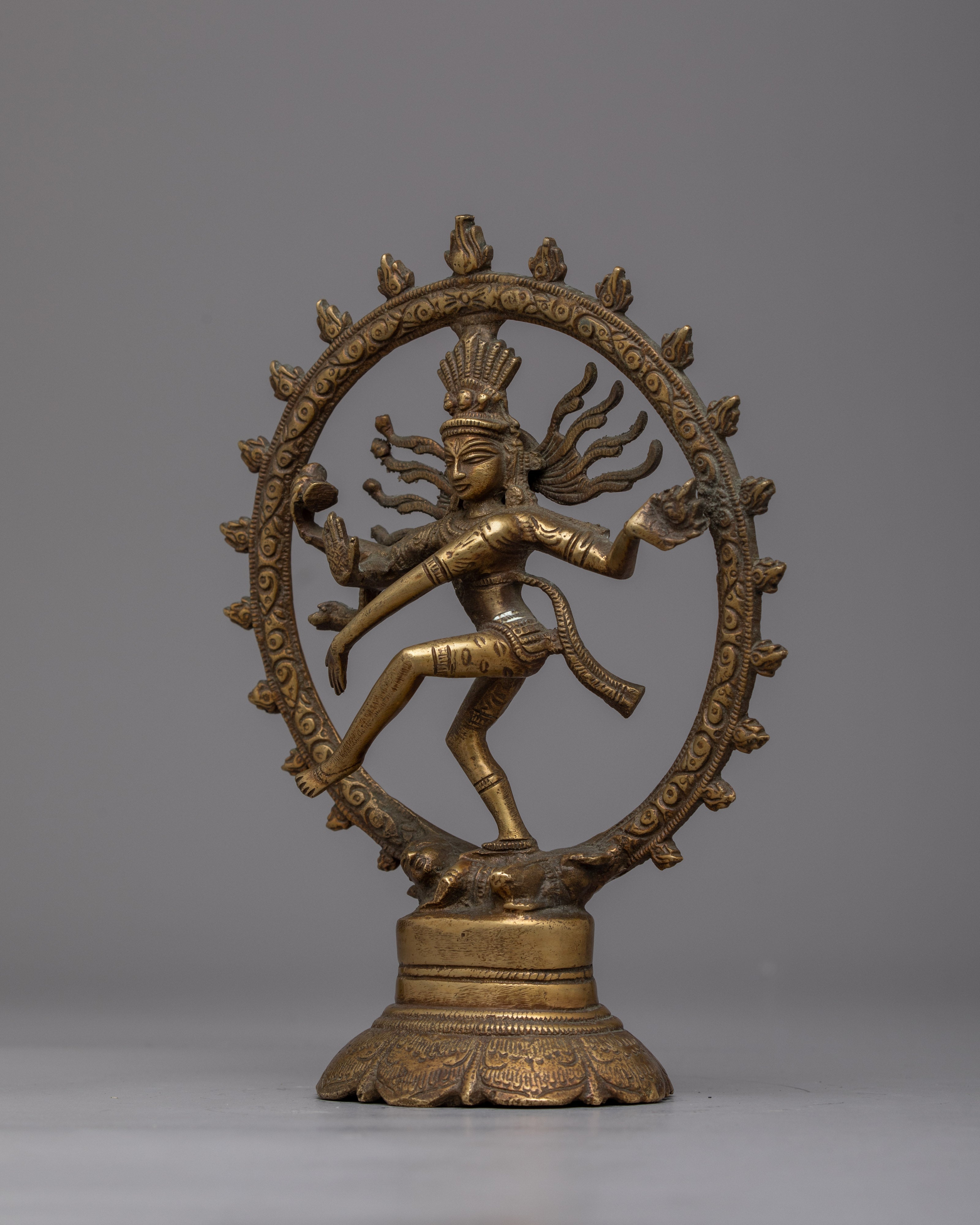 Vintage Shiva Nataraja Statue | Religious Figure Depicting the Cosmic Dancer and Ritual Art