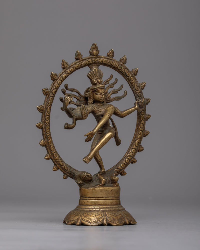 Vintage Shiva Nataraja Statue | Religious Figure Depicting the Cosmic Dancer and Ritual Art